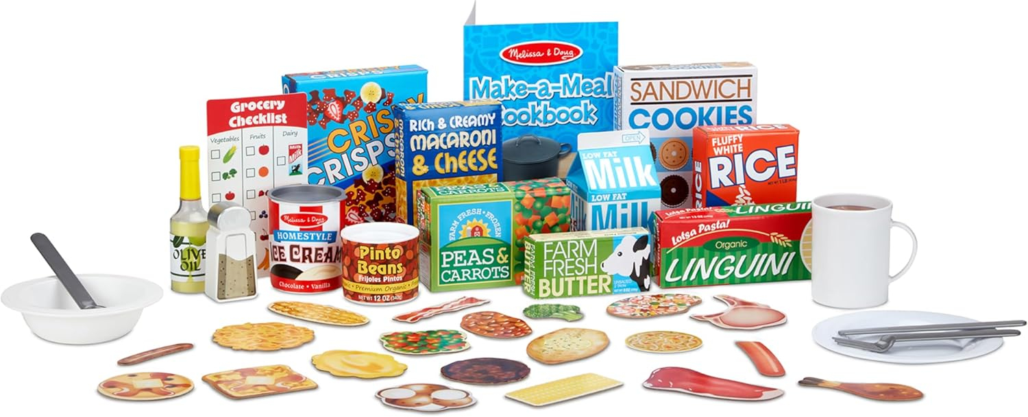 Melissa & Doug Deluxe Kitchen Collection Cooking & Play Food Set – 58 Pieces