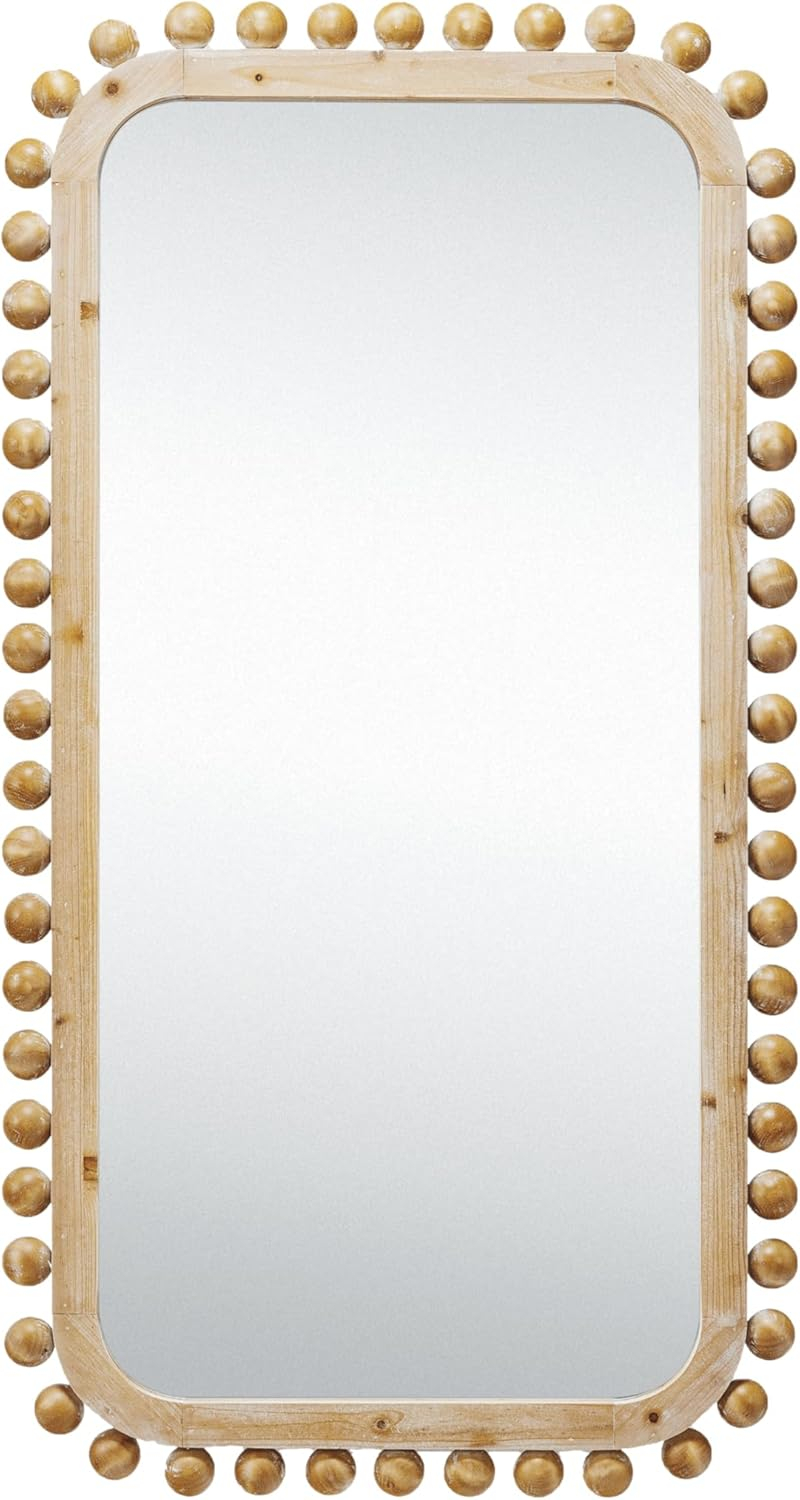 Creative Co-Op Firwood Boho-Southwestern Rectangular Wall Mirror, Natural