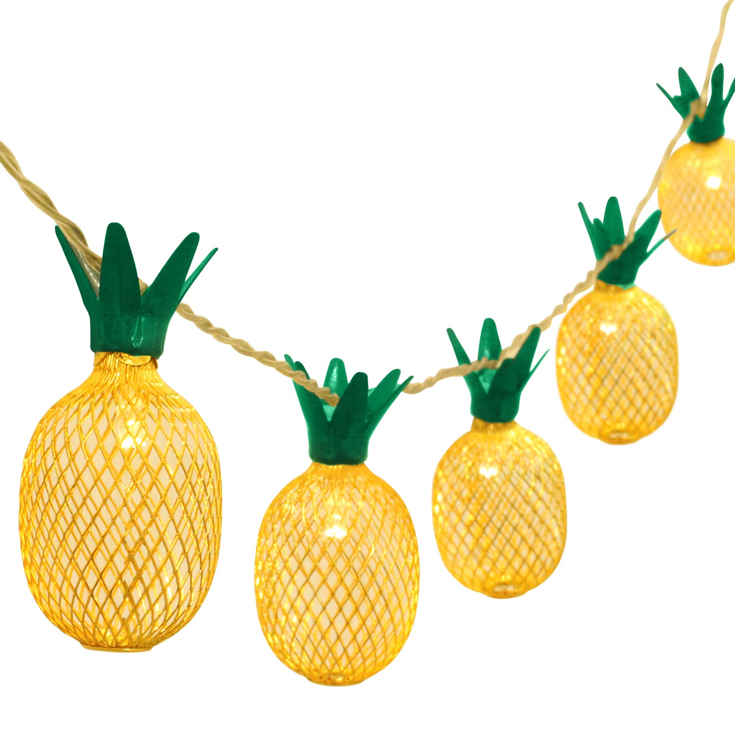 Betus 6.5 Ft 10 LEDs Pineapple Fairy String Light - Decor Gifts Battery Operated (Warm White)