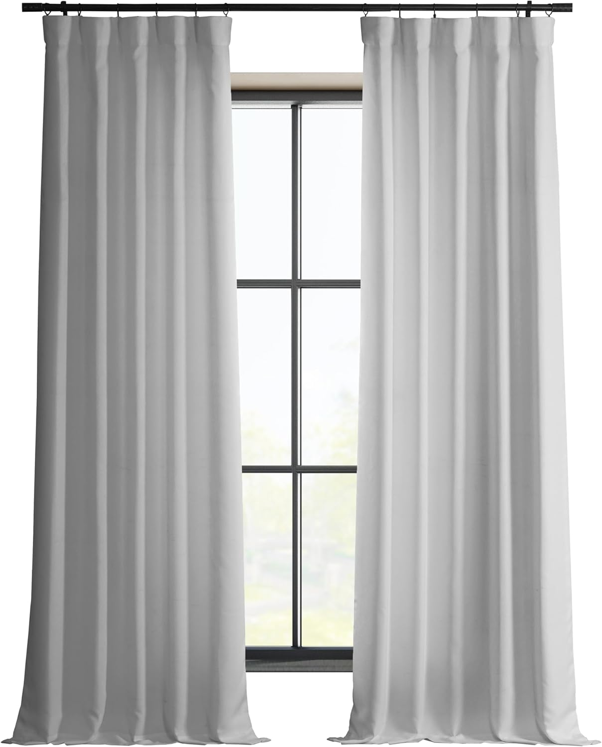Half Price Drapes Dove White Faux Linen Room Darkening Curtains for Bedroom(1 Panel),50W X 120L
