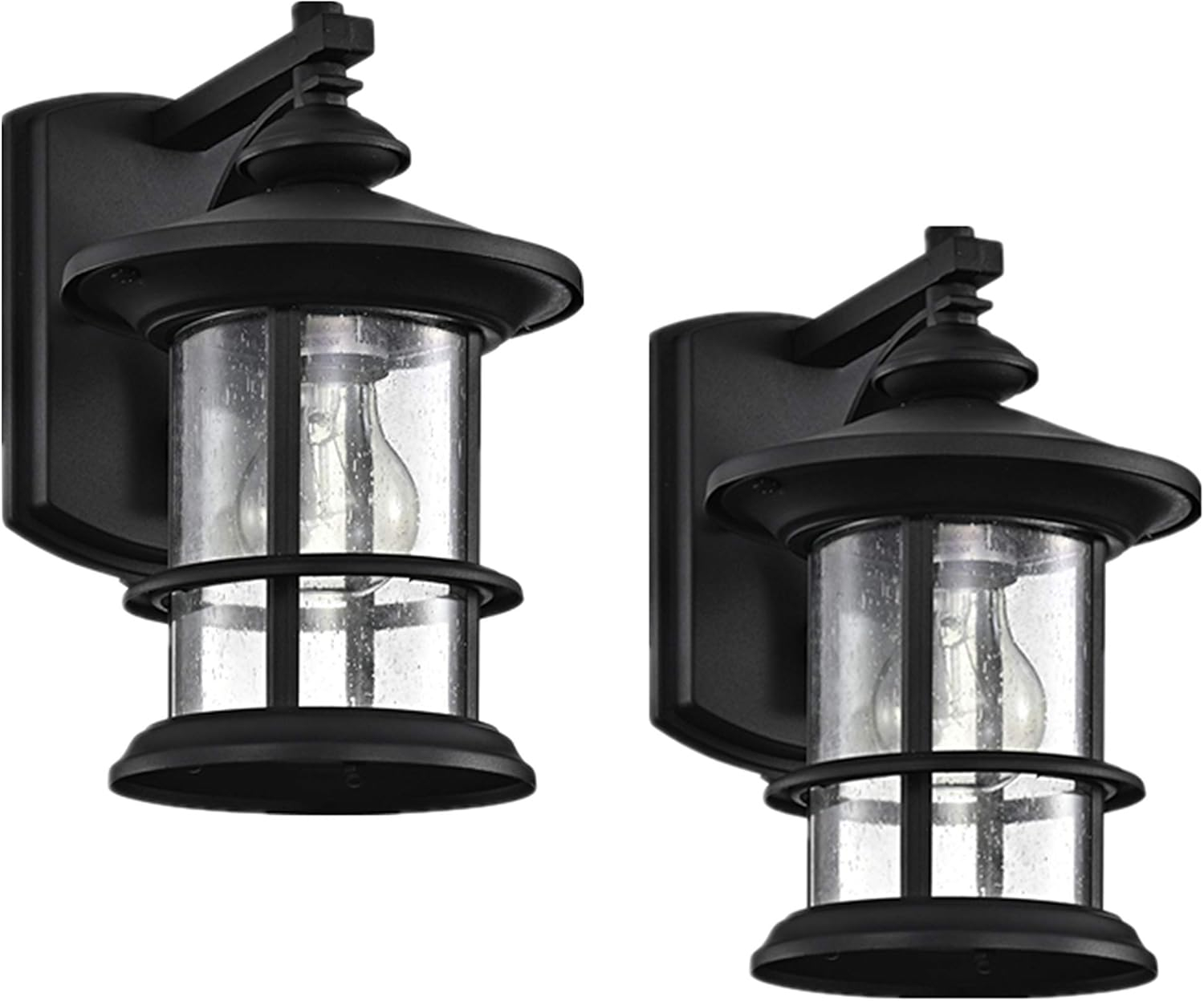 Belle 1 Light Transitional Outdoor Wall Lantern in 2 Pack Matte Black Small Black Matte 7 to 12 Inches Under 6 Inches
