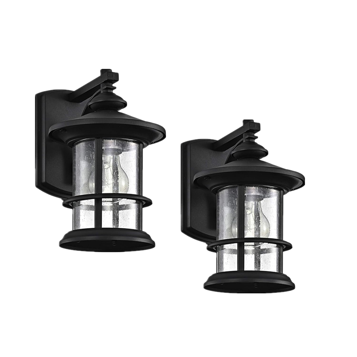 Belle 1 Light Transitional Outdoor Wall Lantern in 2 Pack Matte Black Small Black Matte 7 to 12 Inches Under 6 Inches