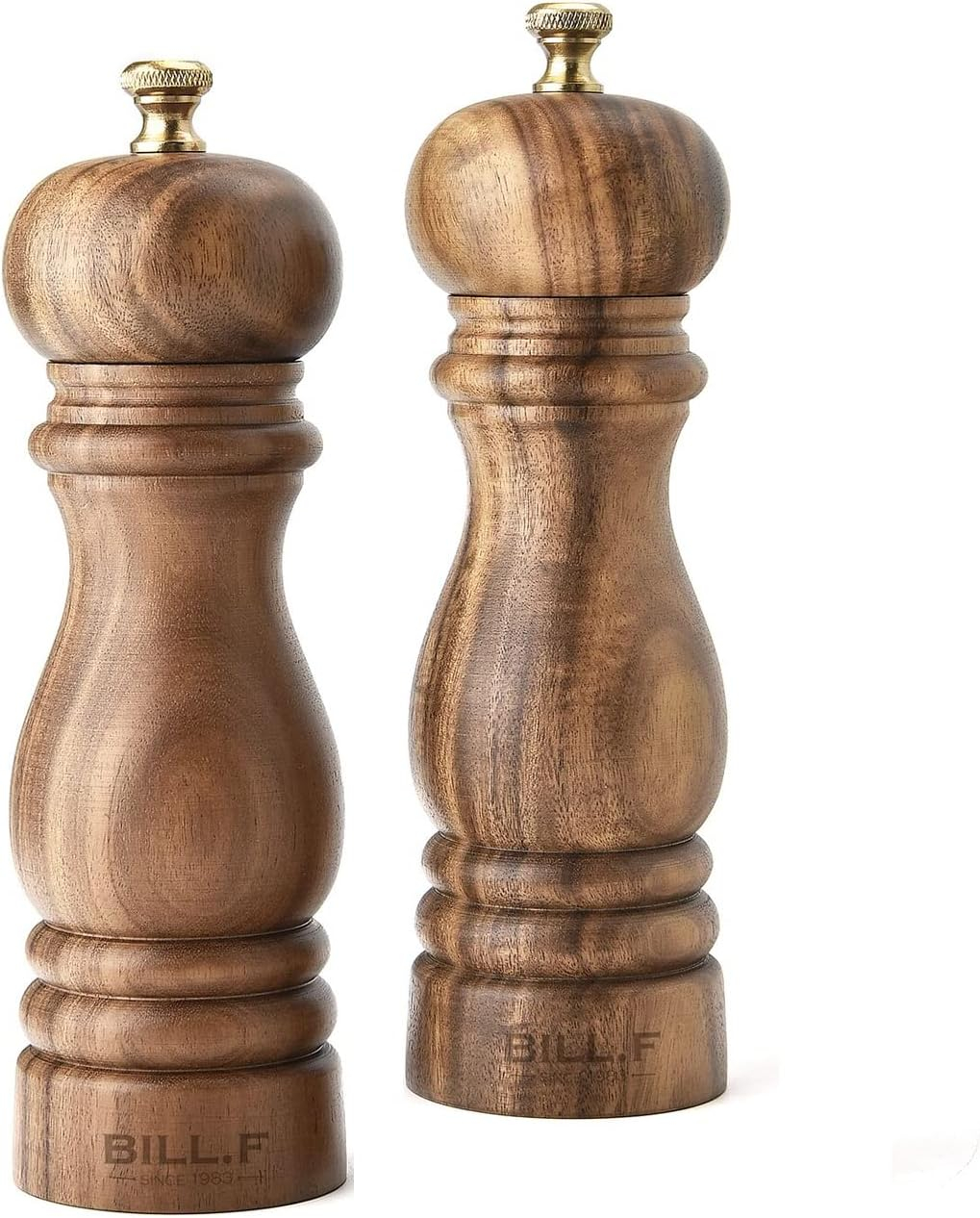 Salt and Pepper Grinder Set, Wood Pepper Mill Set of 2 Manual Salt Pepper Shakers