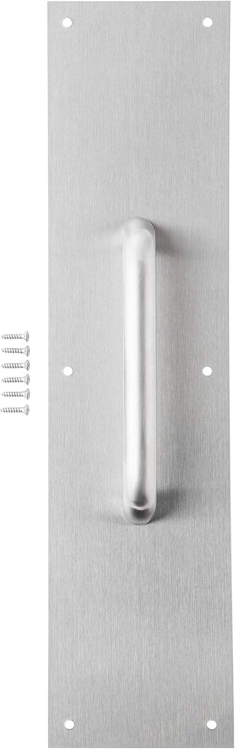 BRINKS Commercial - Commercial 16" Pull Door Plate, Stainless Steel Finish - Rust and Corrosion Resistant Door Plate