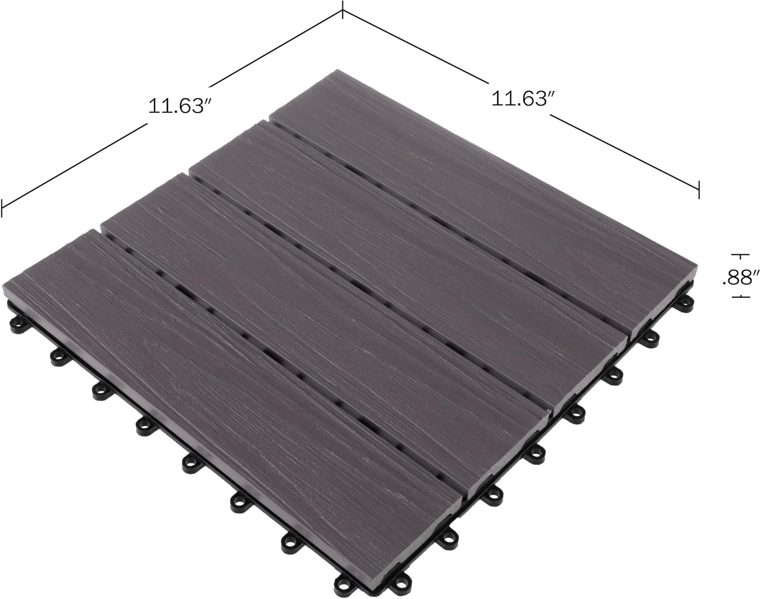 Gray Composite Wood Interlocking Deck Tiles, 30-Pack