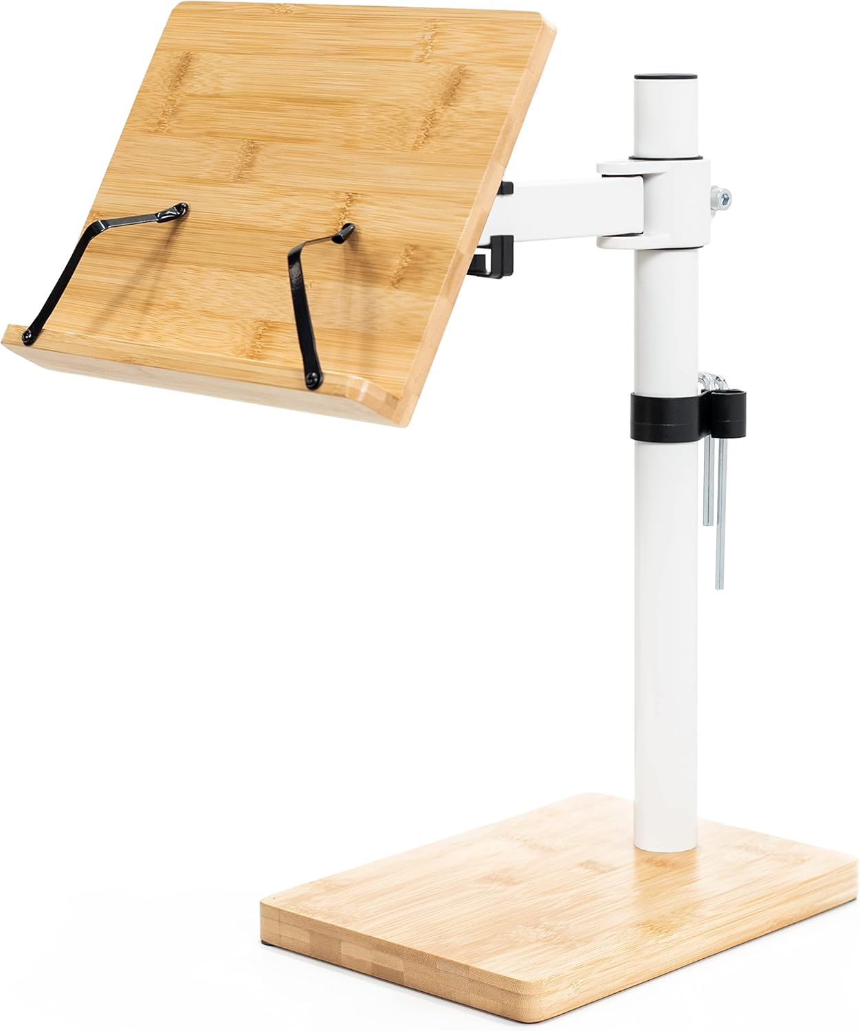 VIVO Light Wood / White Adjustable Bamboo Book Stand for Hands Free Reading