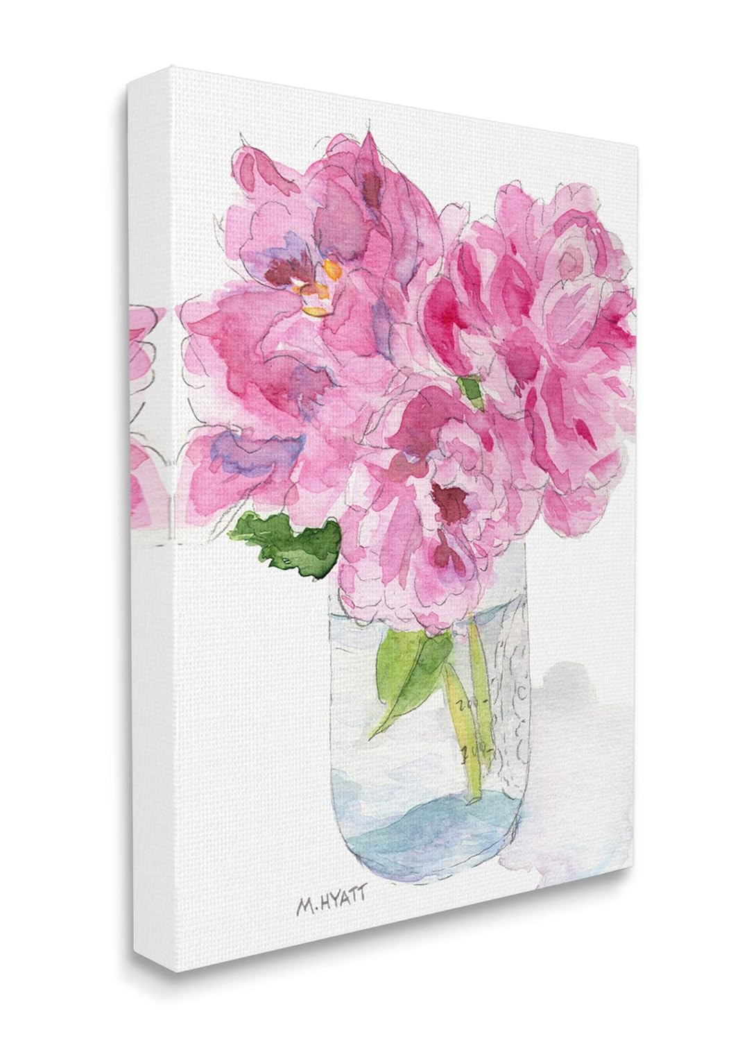 Stupell Industries Pink Peonies in Classic Canning Jar Canvas Wall Art, 16 x 20, Design by Melissa Hyatt LLC