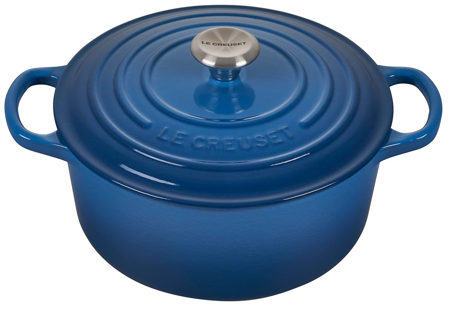 Marseille Blue Enameled Cast Iron Round Dutch Oven, 3.5 qt