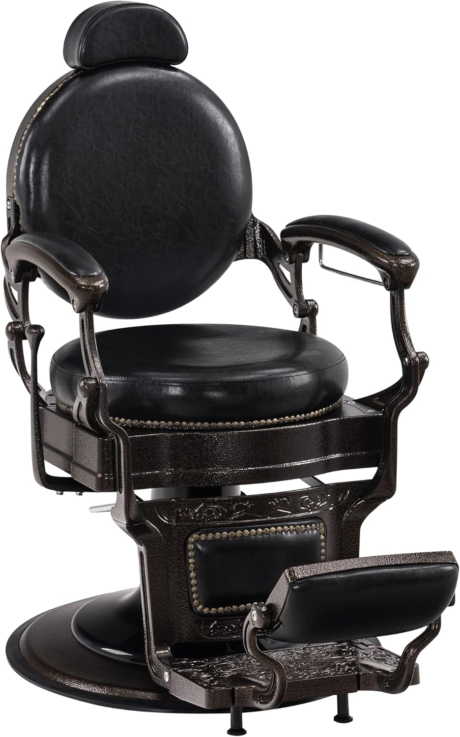 BarberPub Heavy Duty Vintage Barber Chair,  Salon Chair with Metal Frame