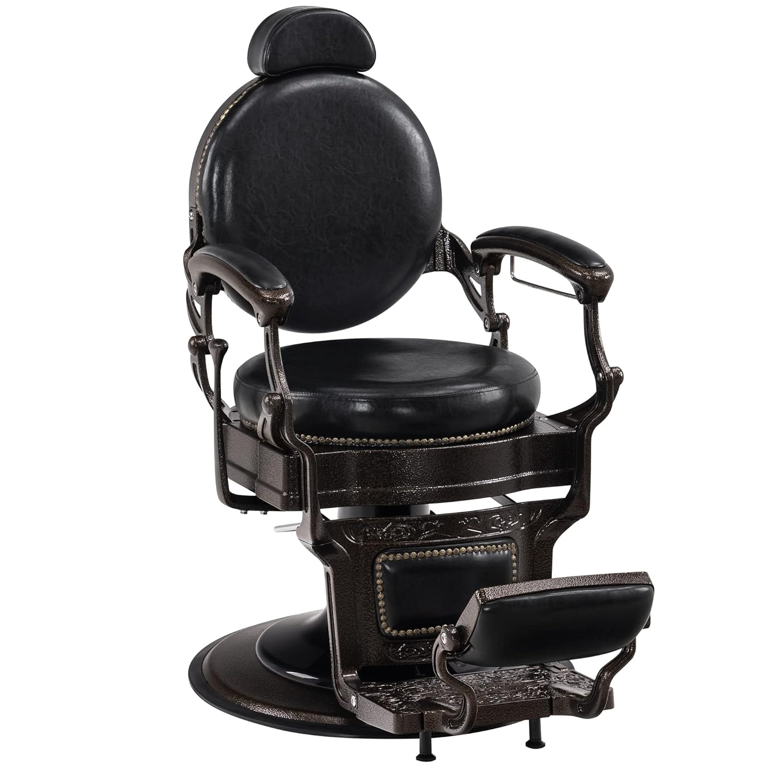 BarberPub Heavy Duty Vintage Barber Chair,  Salon Chair with Metal Frame