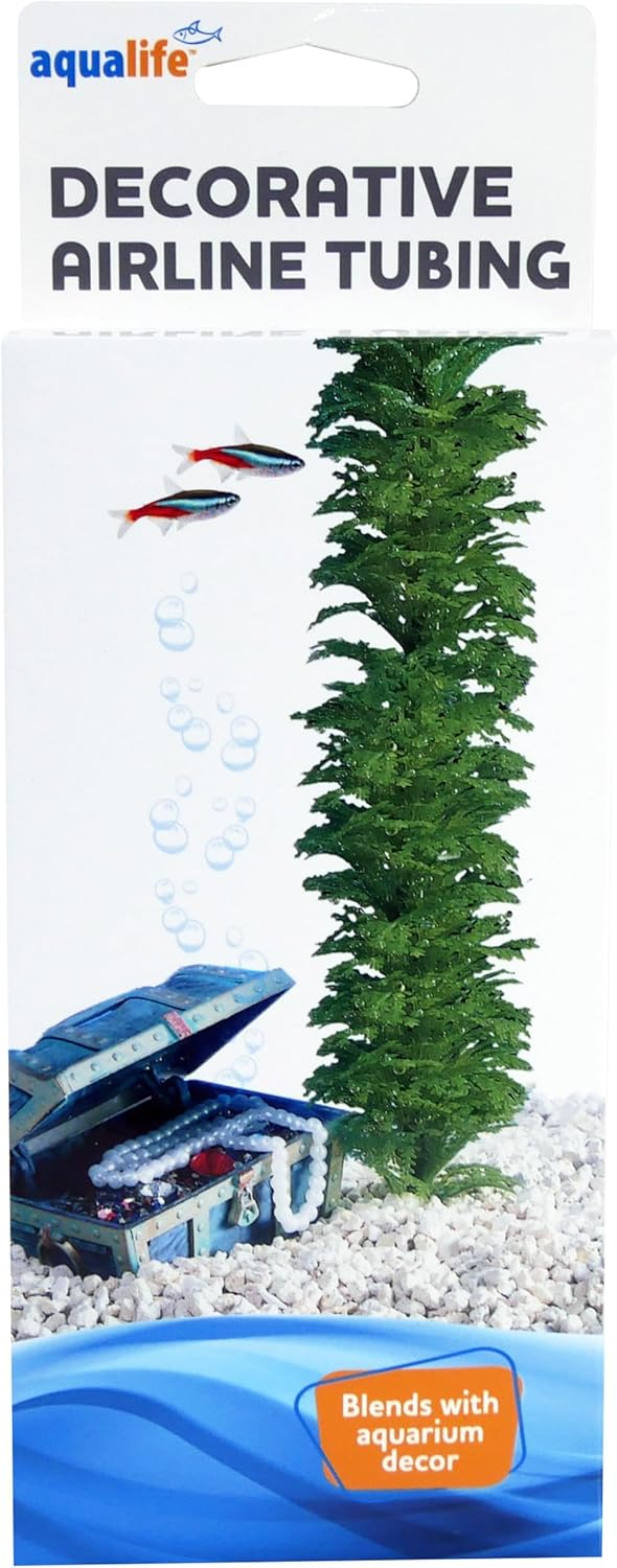 Penn-Plax Decorative Green Plastic Plants Surround Airline Tubing for Aquarium 60"Length - 1 Count