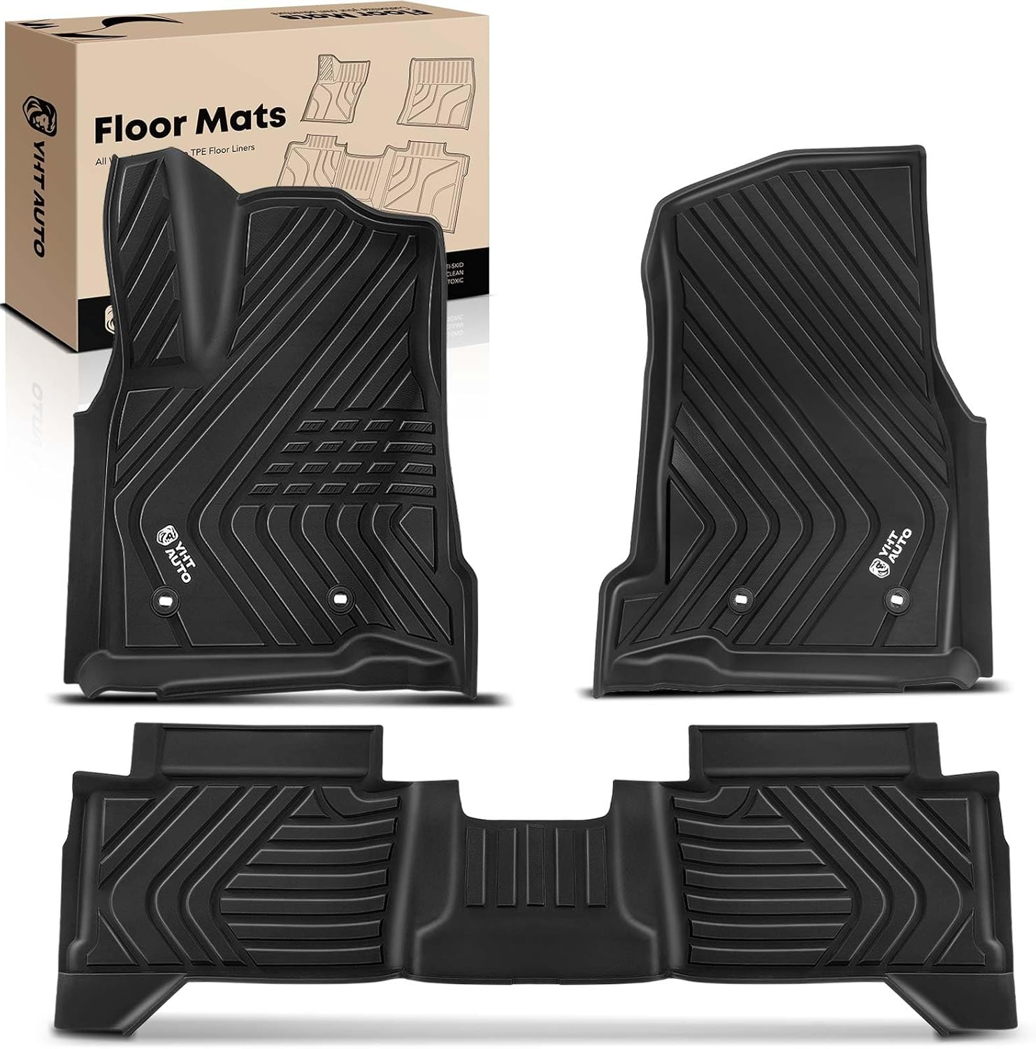 Rough Country Flex-Fit Floor Mats for 2016-2023 Toyota Tacoma - FF-71216