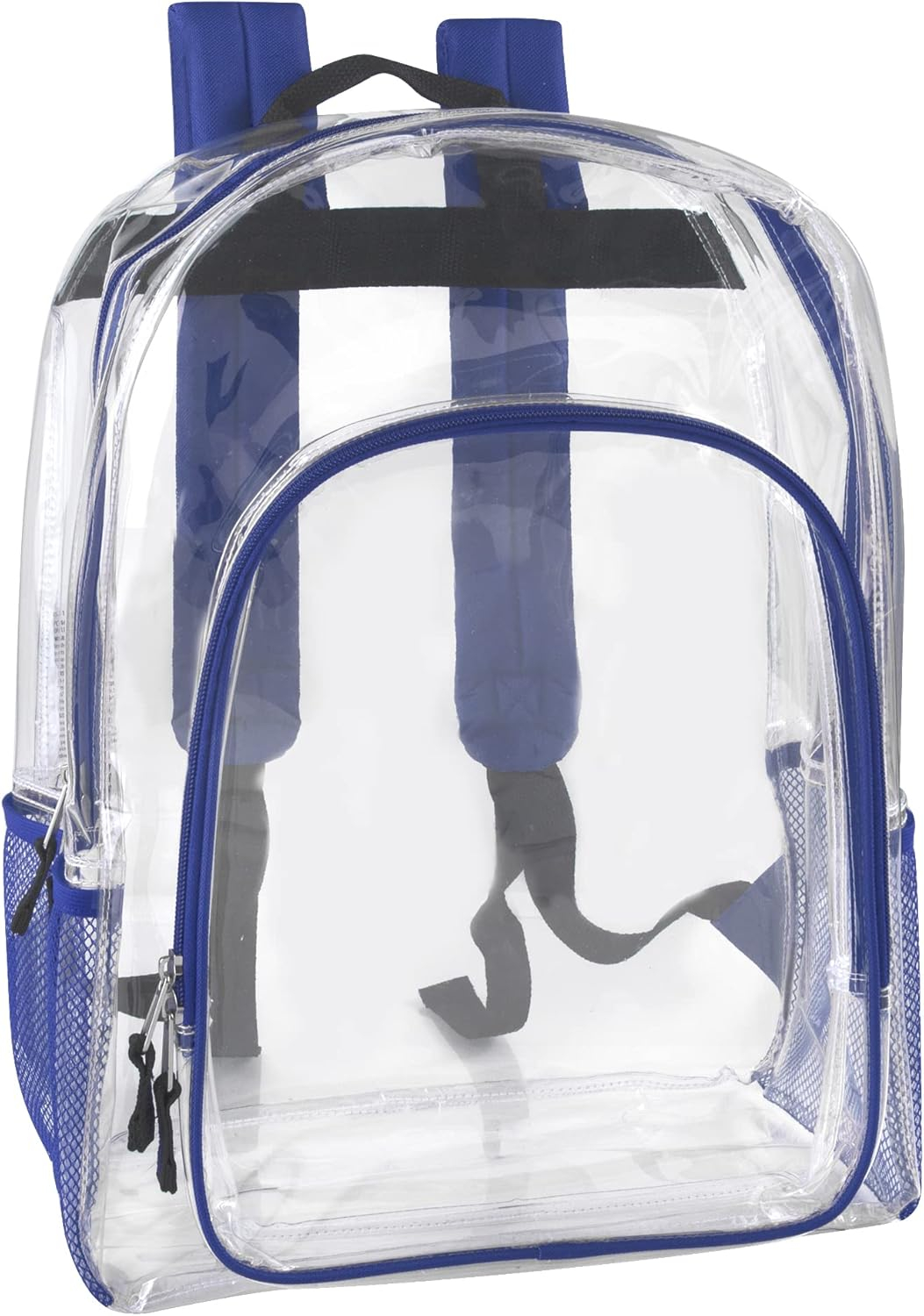 Trailmaker Heavy-Duty Clear Backpack, Blue Trim