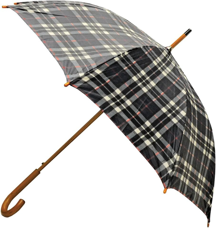 Rainbrella 48129 Nylon Umbrella, 46", Black / Red