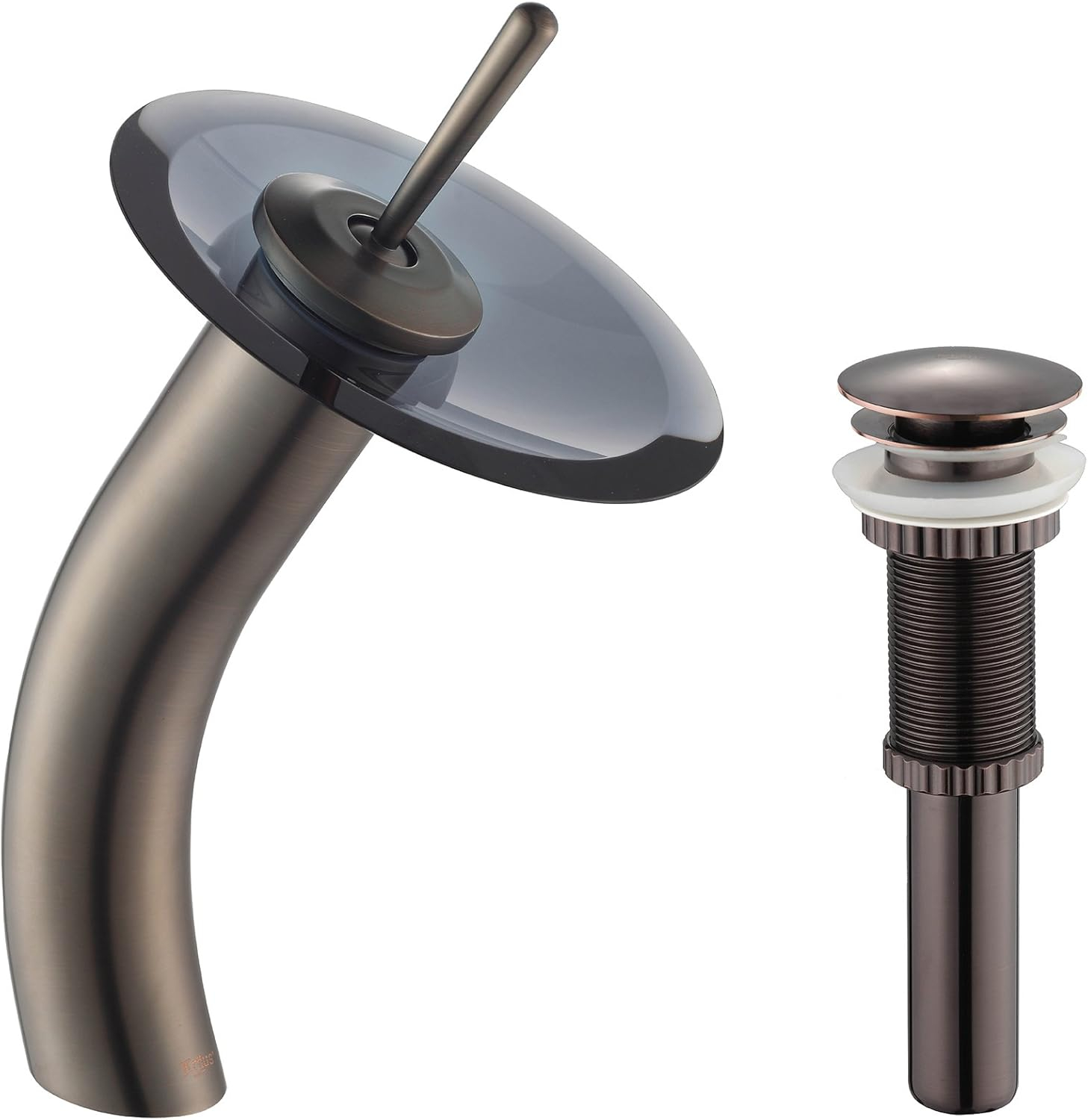 Waterfall Single Hole Single Handle Bathroom Faucet with Drain Assembly