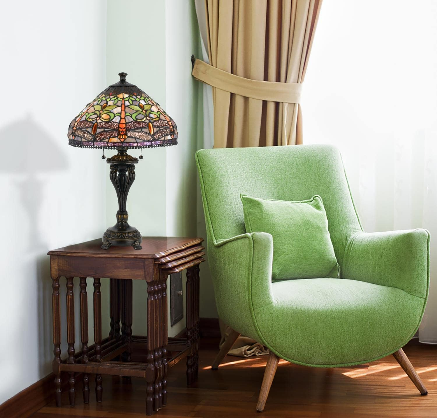 Cal Lighting, 60W X 2 Tiffany Table Lamp