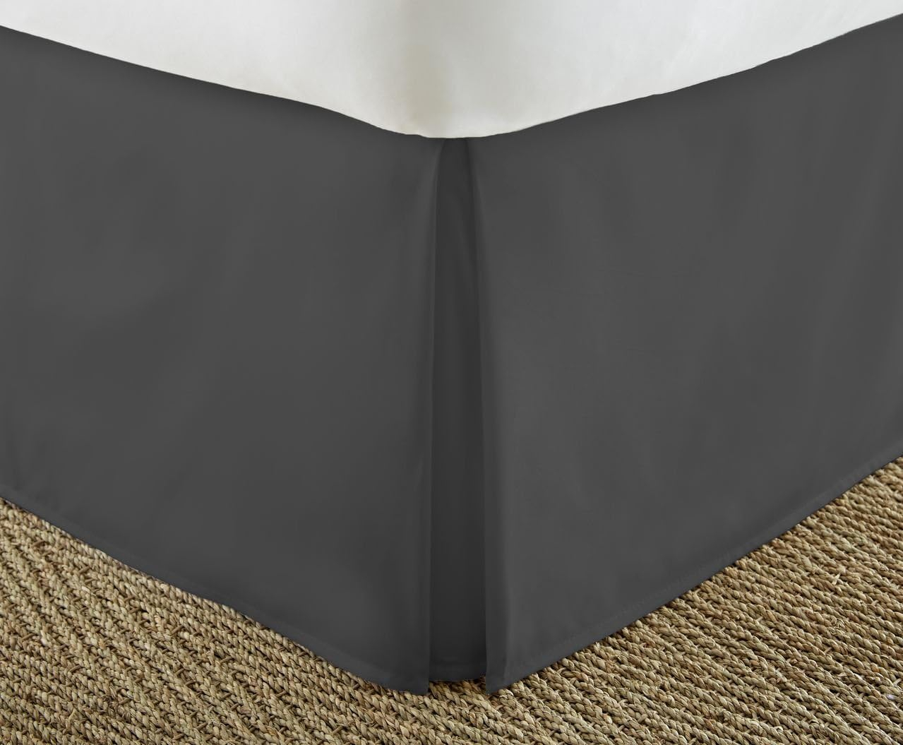 Ienjoy Home Home Collection Black Polyester Ruffled California king Bed Skirt
