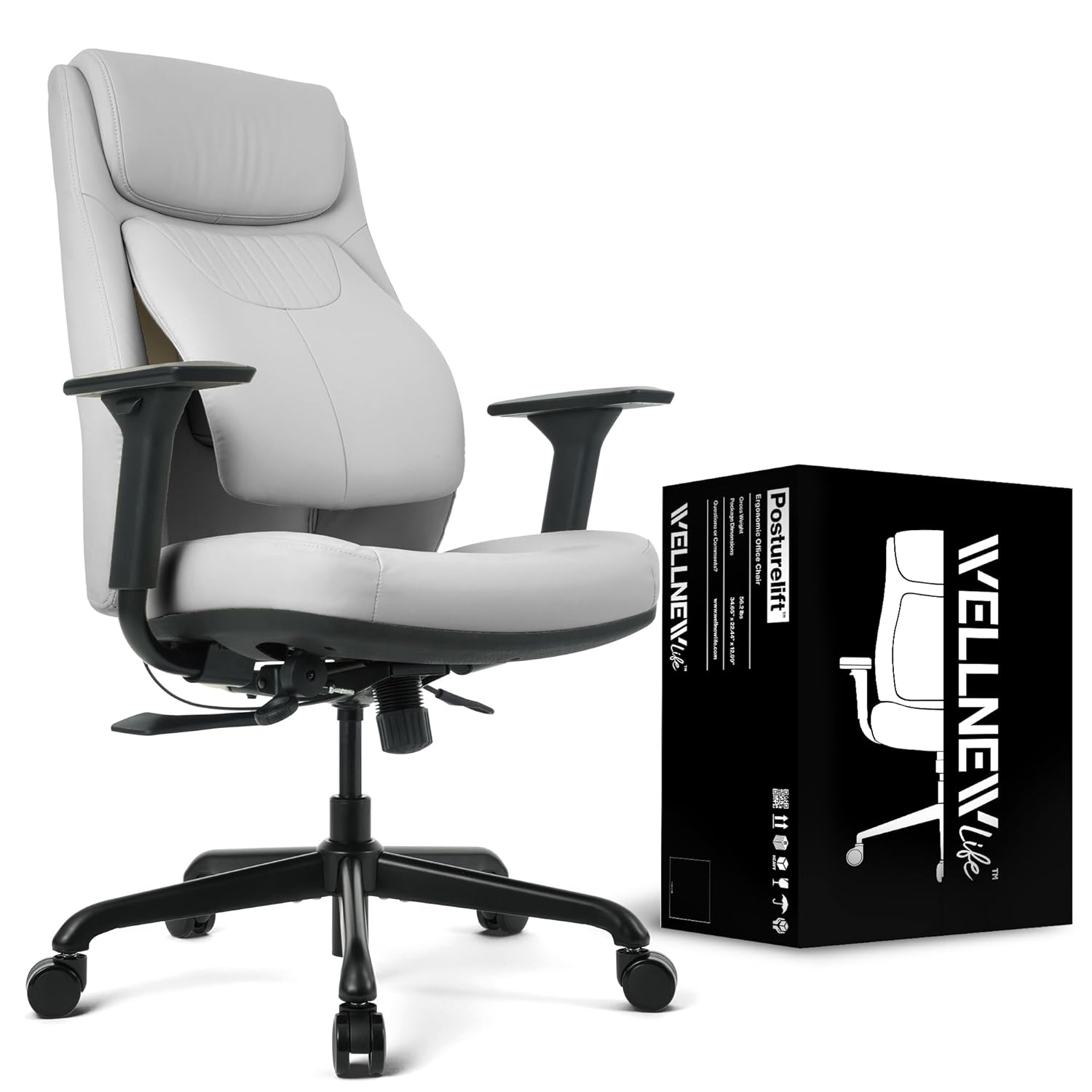 Posturelift Ergonomic Office Chair, Pebble Grey