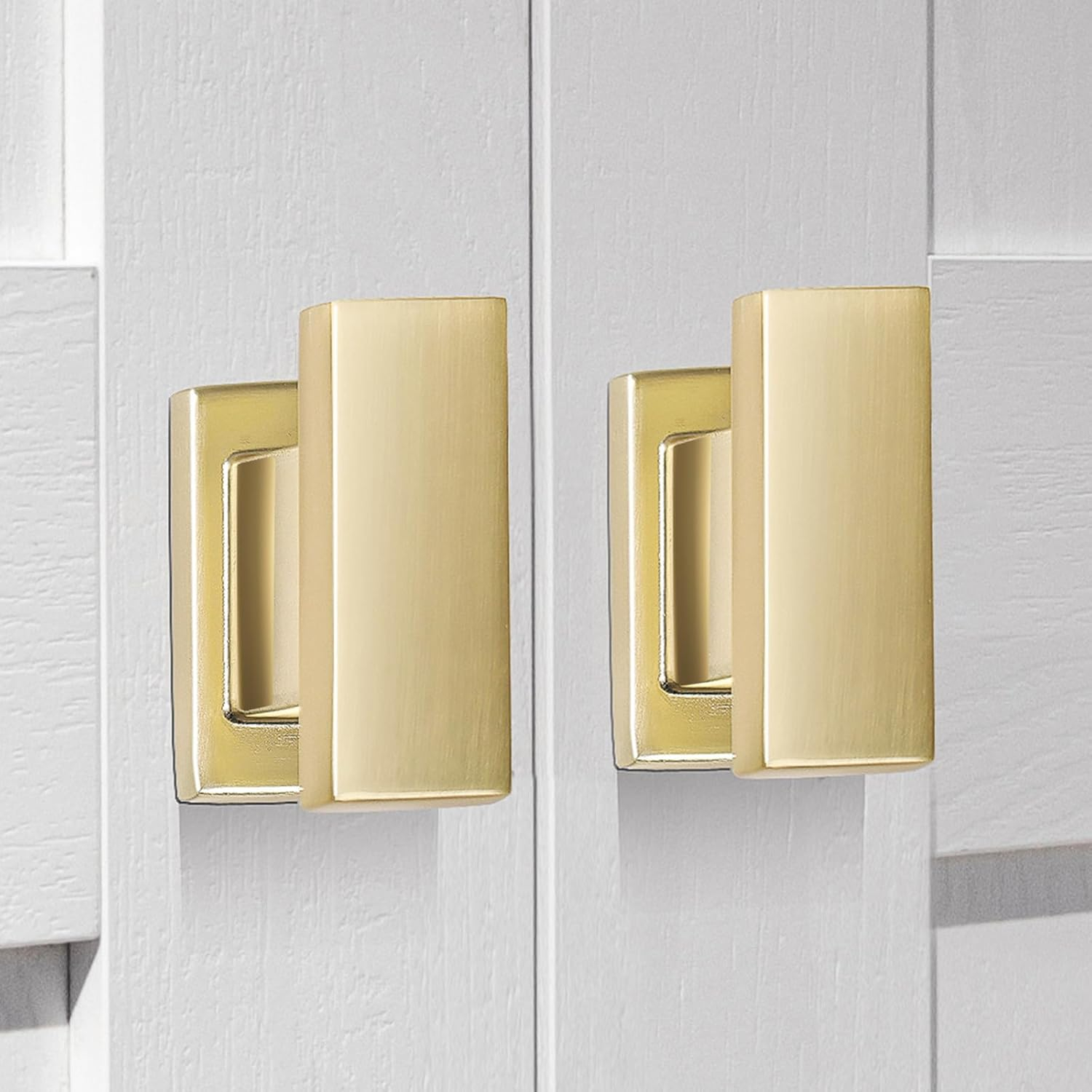 20 Pack Square Brushed Brass Gold Cabinet Knobs,Single Hole Cabinet Handles Gold Knobs for Cabinets and Drawers Cupboard Closet Bathroom Dresser Hardware,Solid Zinc Alloy