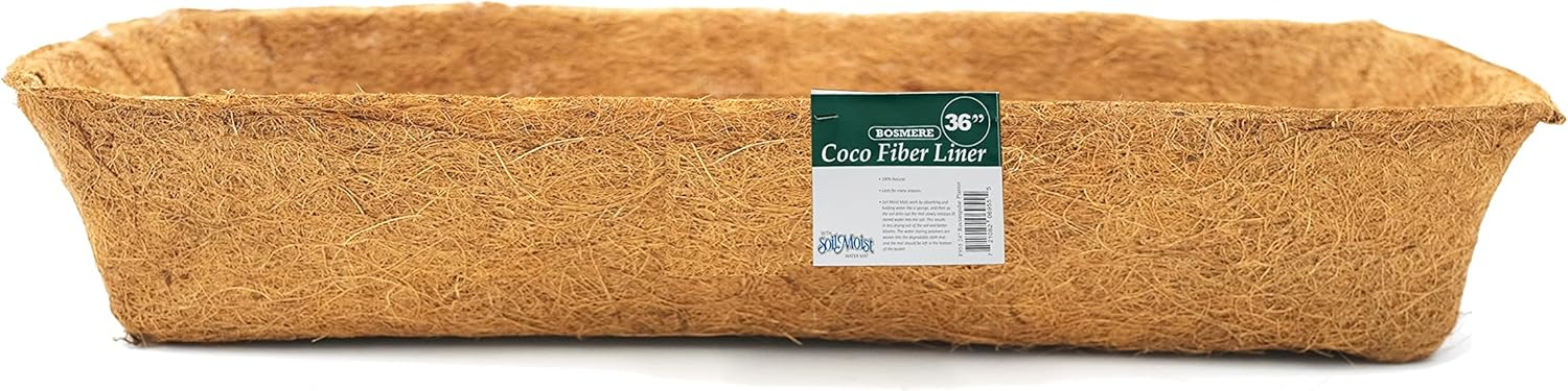 Bosmere F954 36-Inch Pre-Formed Replacement Coco Liner with Soil Moist for Rectangular Planter