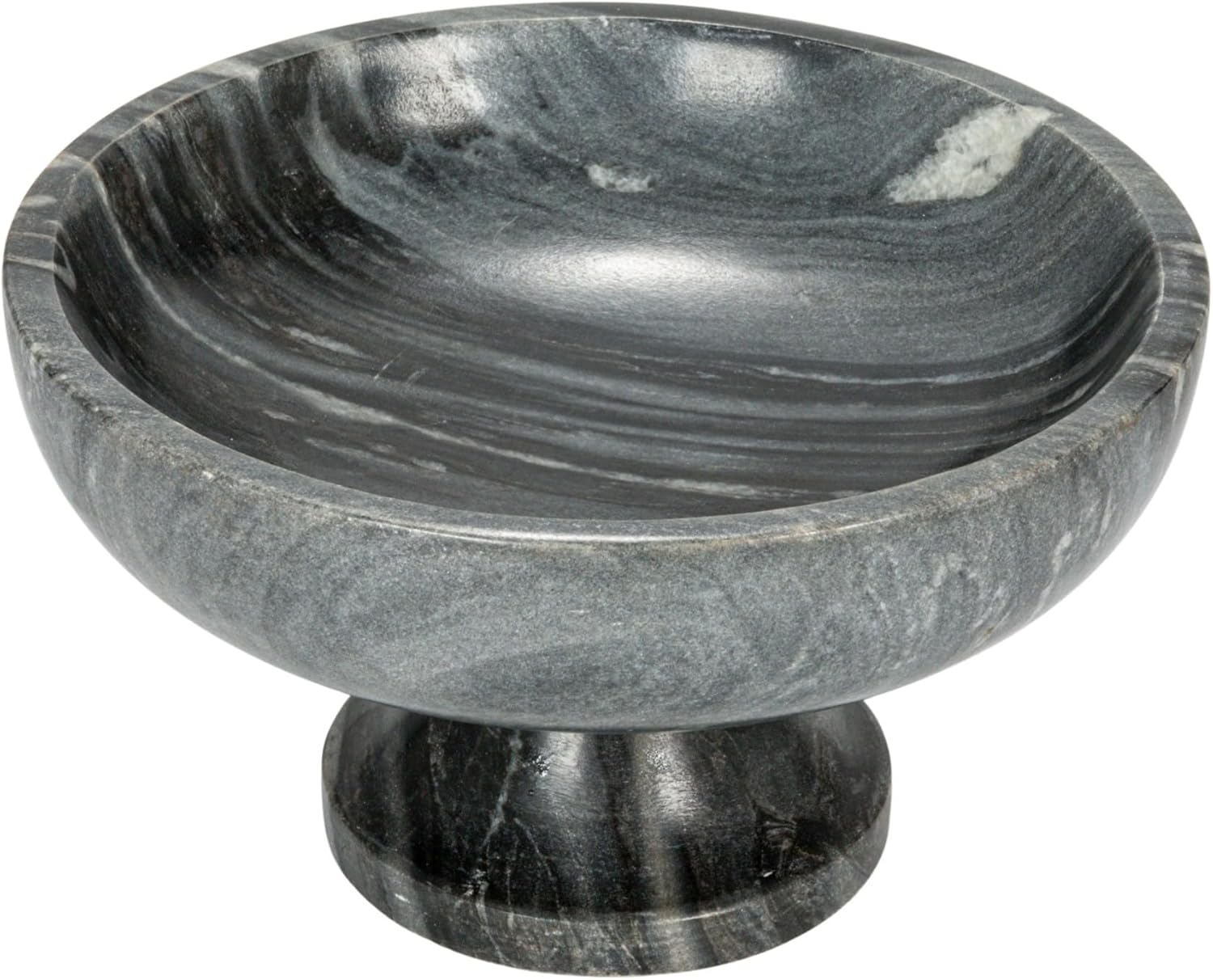 Bloomingville Marble Footed Pedestal Bowl, Grey