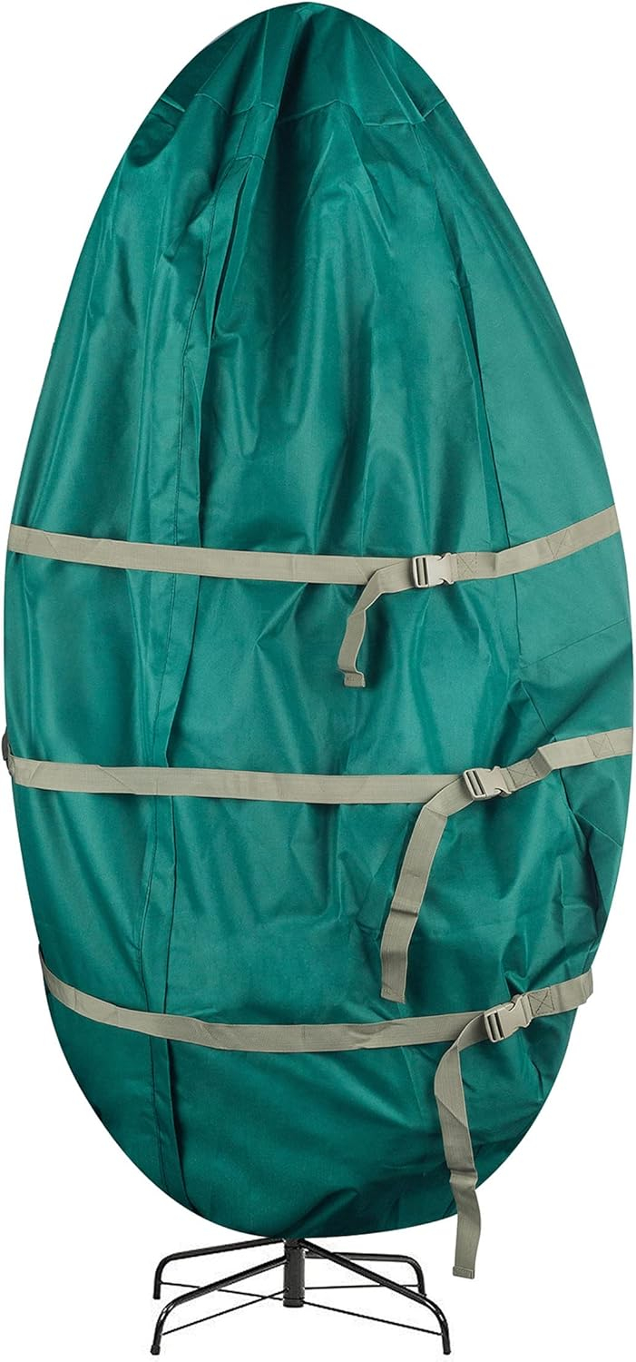 Tiny Tim Totes Upright Canvas Christmas Tree Storage Bag for 7.5-Foot Trees, Green