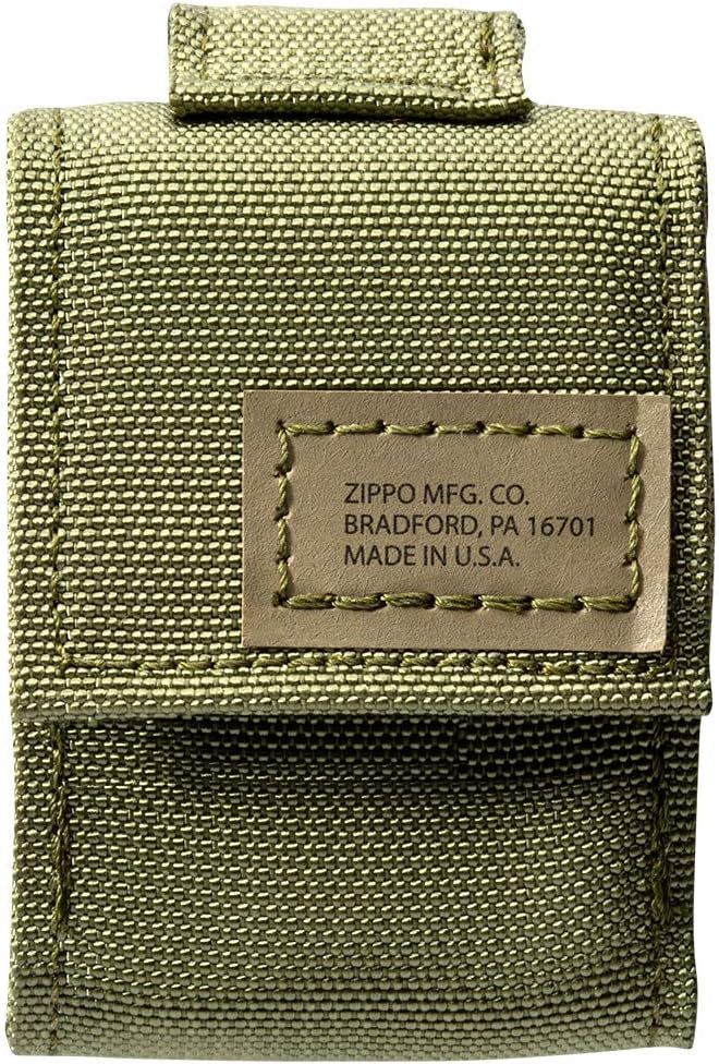 Zippo Lighter with MOLLE Green Pouch, 1.44" x 2.25"