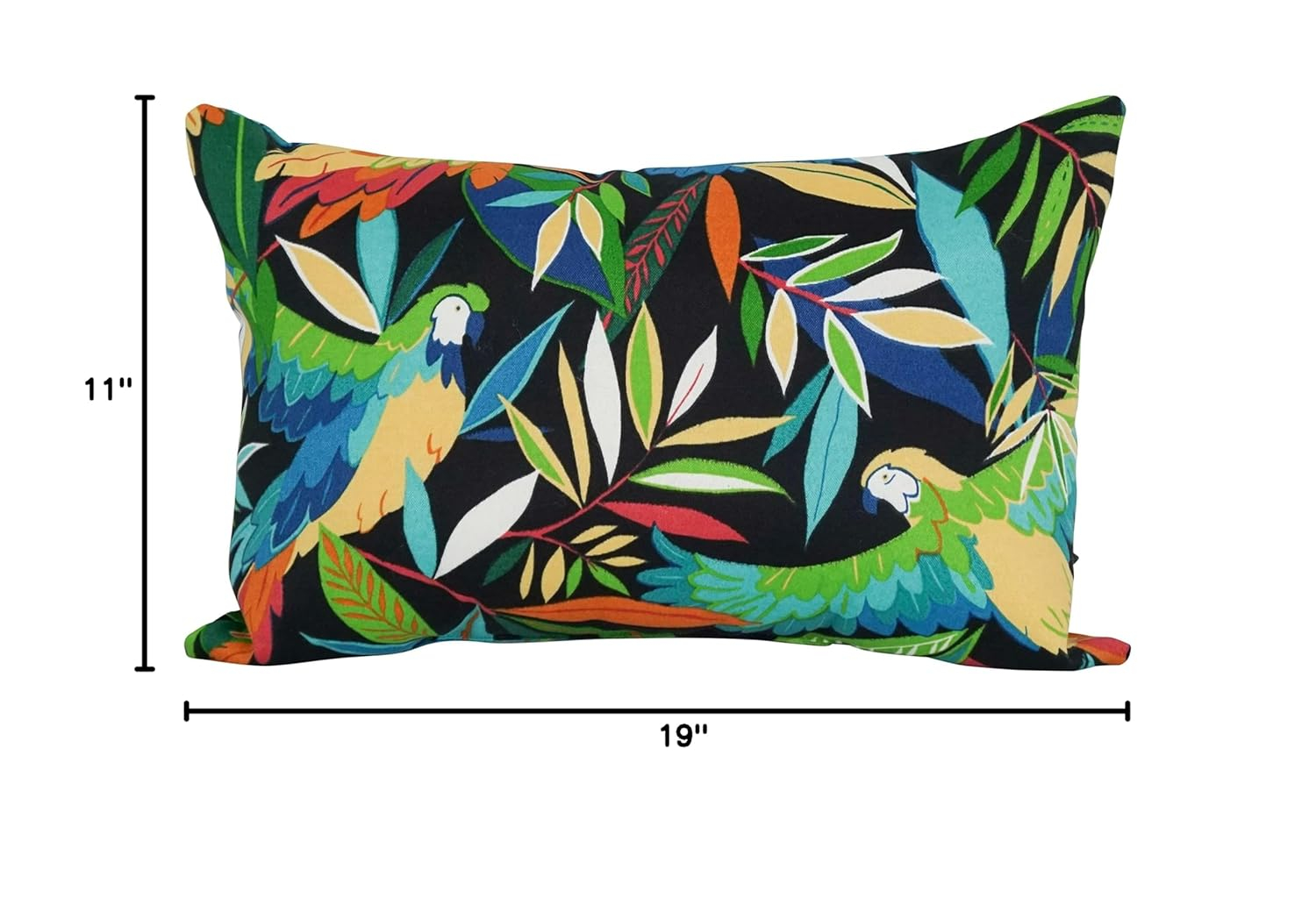 Blazing Needles 9911-S2-REO-48 12 x 20 in. Rectangular Spun Poly Throw Pillows, Tucuman Ebony - Set of 2