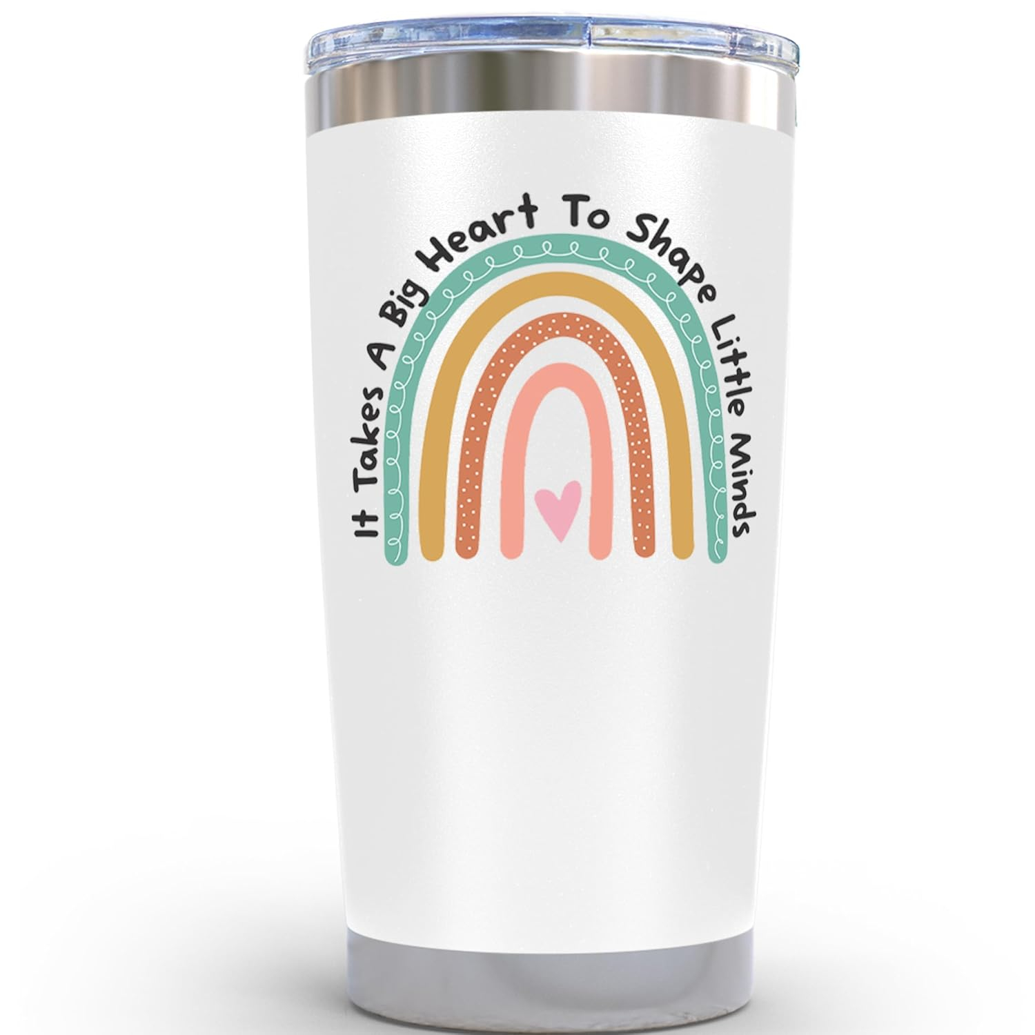 Teacher Gifts Coffee Mug - It Takes a Big Heart to Shape Little Minds 20oz Tumbler/Mug with Handle - Cute Idea for Appreciation Week, Women, Teaching, Best, Thank You, Birthday, Valentines Day