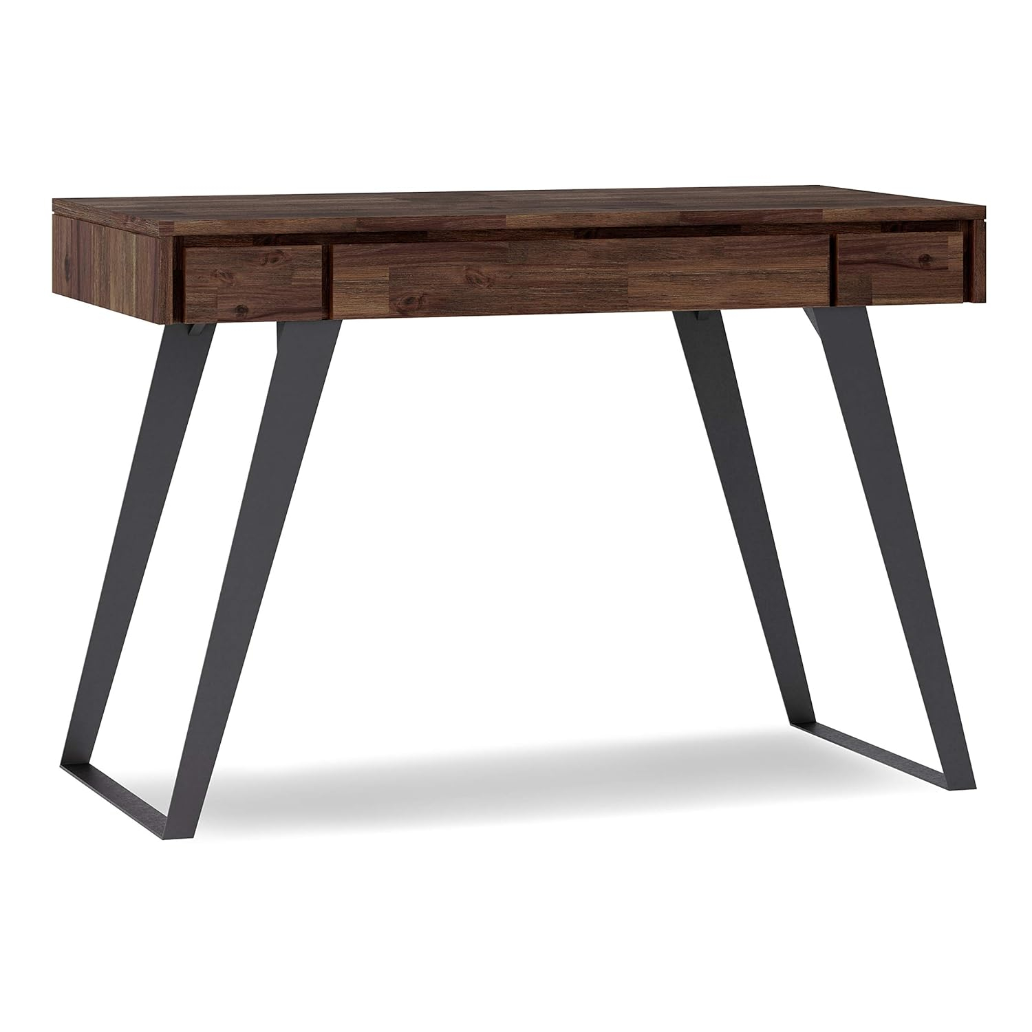 Simpli Home Lowry Solidwood 44 in. Desk in Distressed Charcoal Brown