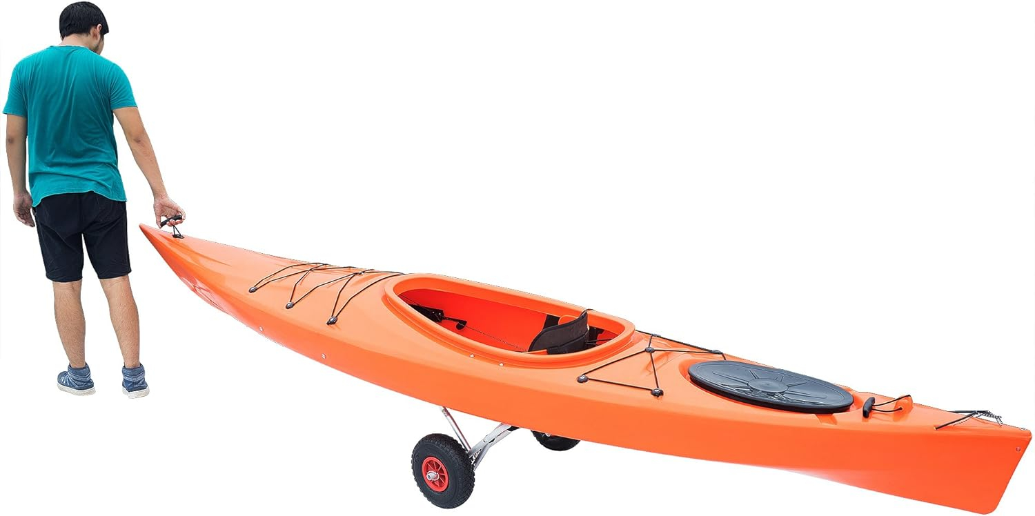 Silver Aluminum Folding Kayak Cart with Foam Cushions