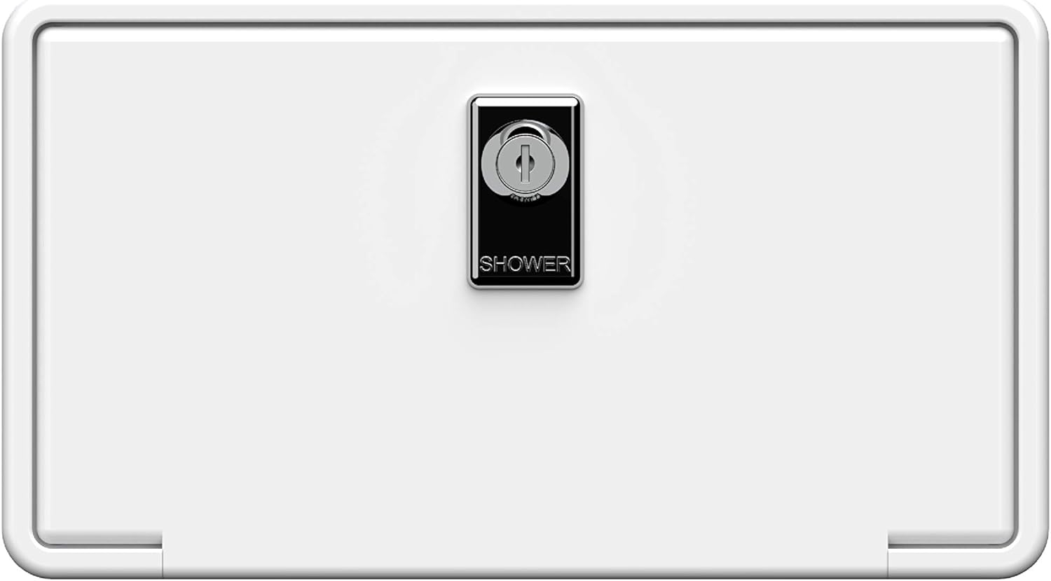 White Painted Rectangular Wall Mounted Shower Box with Locking Door
