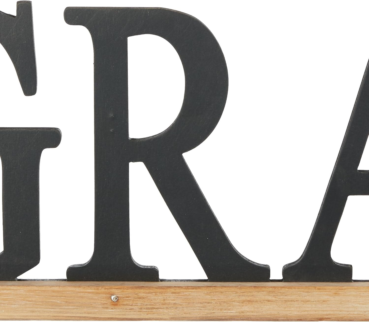 DecMode Black Wood Grateful Sign Wall Decor