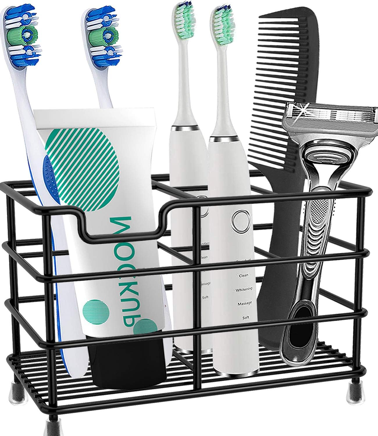 HYRIXDIRECT Toothbrush Holders for Bathrooms Stainless Steel Rustproof Toothbrush and Toothpaste Holder Organizer Tooth Brush Storage Stand