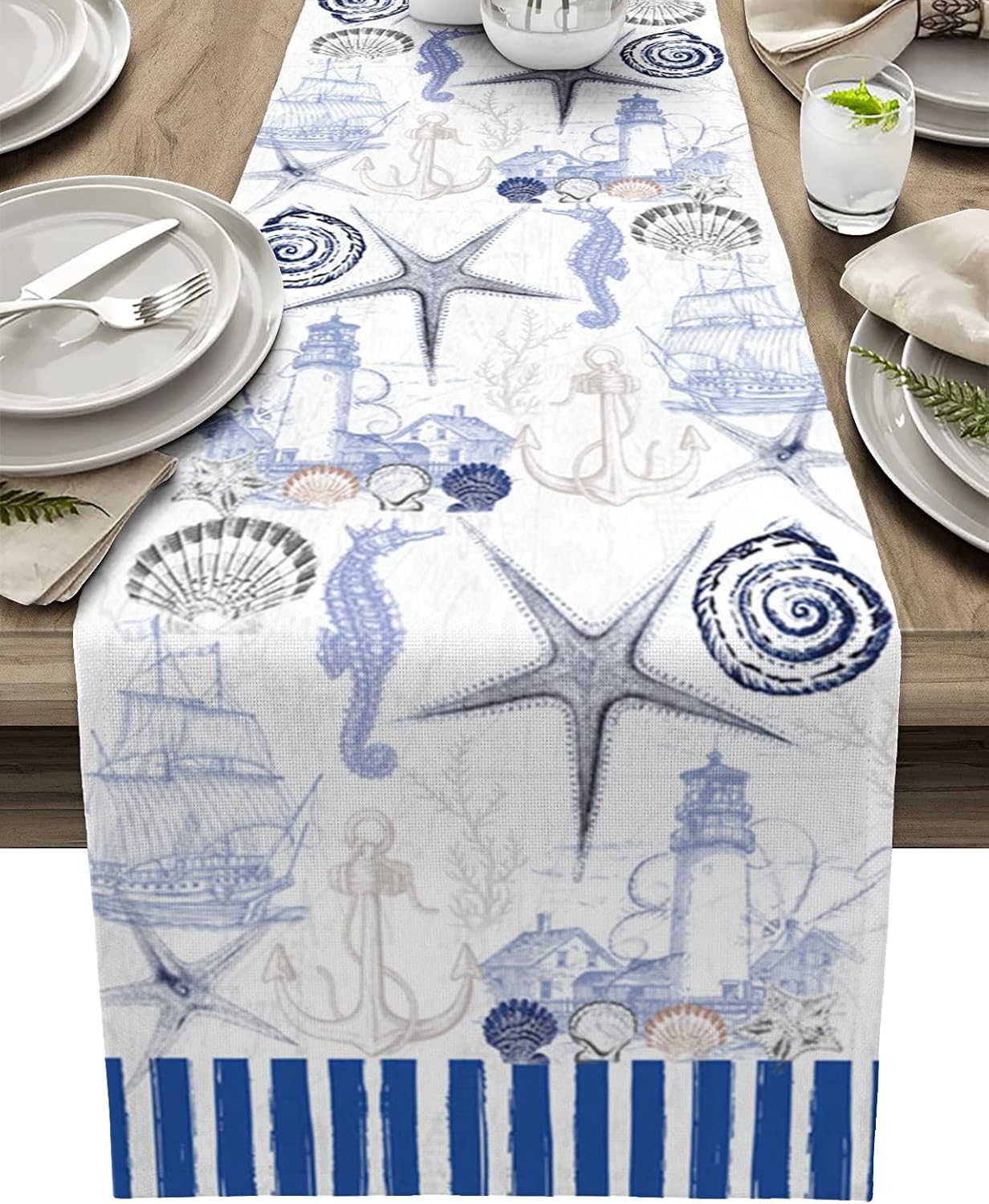 Ocean StarShell Table Runners For Wedding Party Decoration Modern Table Runner Home Kitchen Decor