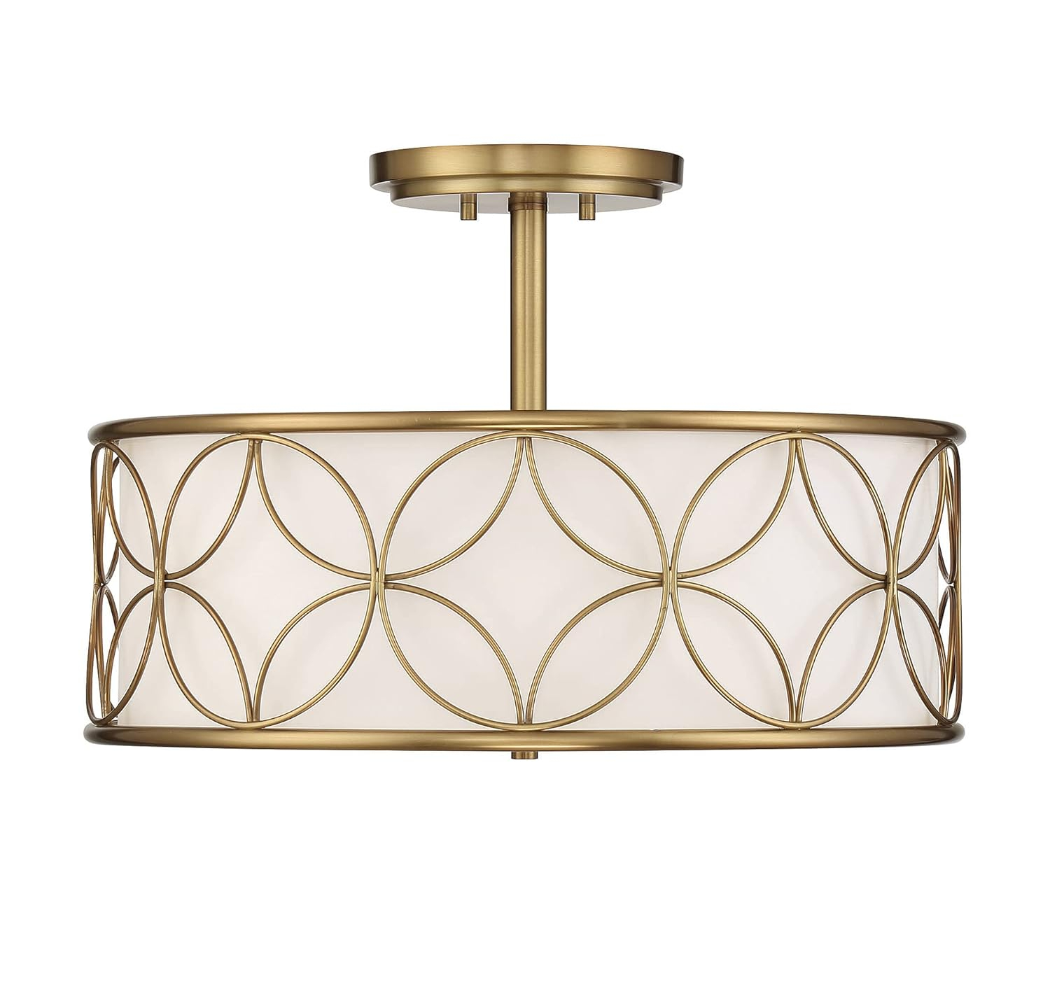 Savoy House Reid 4 - Light Semi-Flush Mount in  Warm Brass