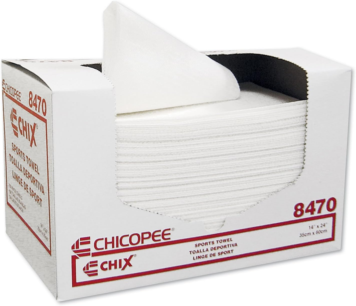 Chix Sports Towels, 14 x 24, White, 100 Towels/Pack, 6 Packs/Carton
