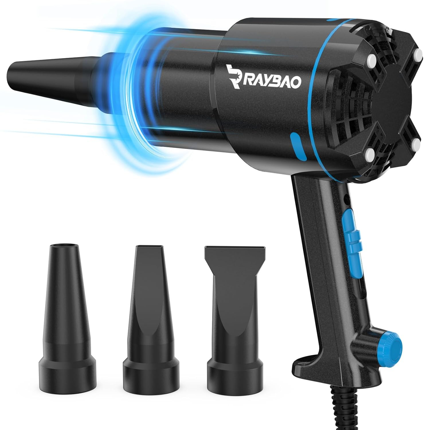 Car Dryer Air Blower -1300W Handheld High Powered Filtered Car Blower for Drying, 22000FPM / 90CFM Air Blower for Car Detailing, Washing, Cord 5M/16.4Ft Blower for Boat RV Motorcycle