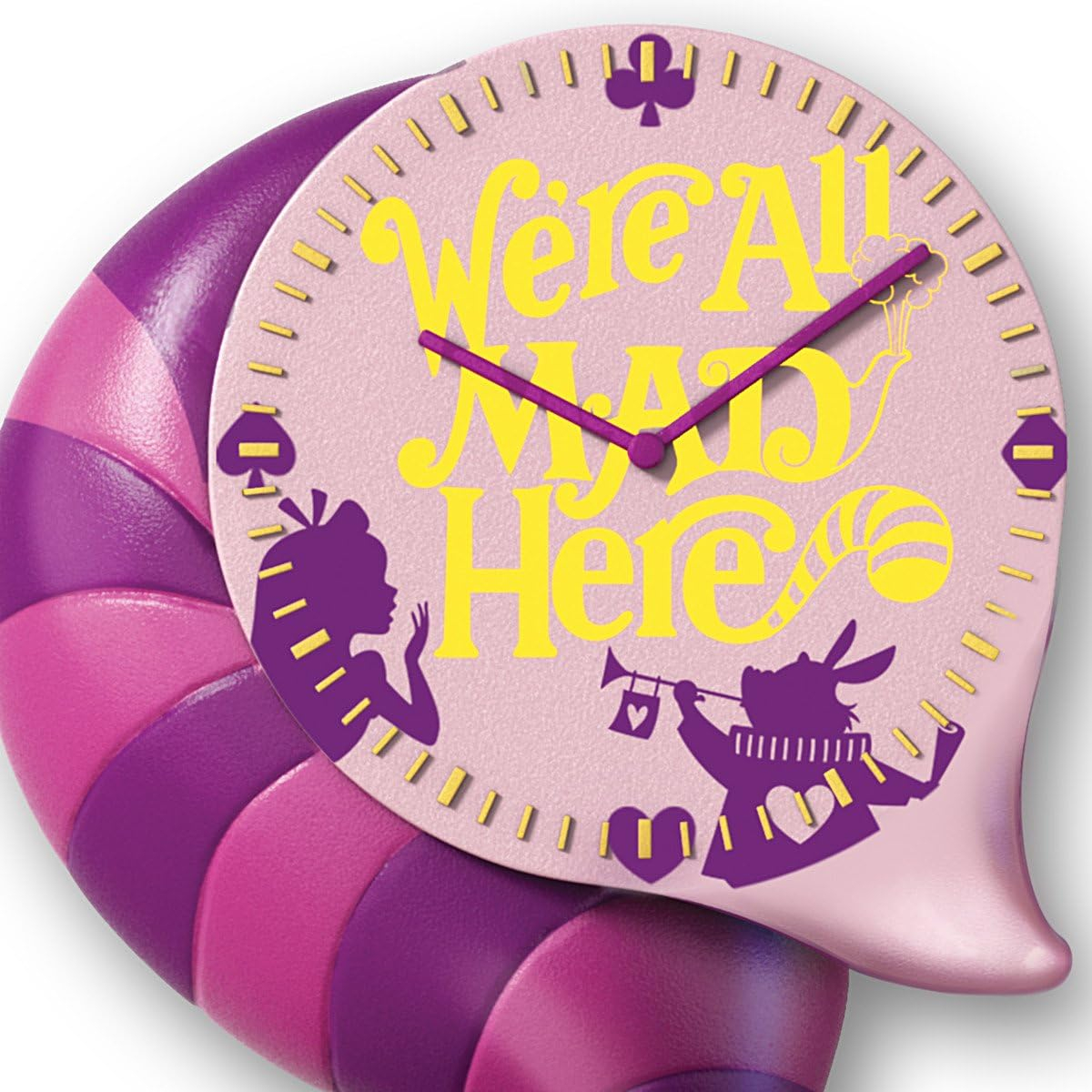 The Bradford Exchange Disney Alice in Wonderland Cheshire Cat Motion Wall Clock Glows in The Dark
