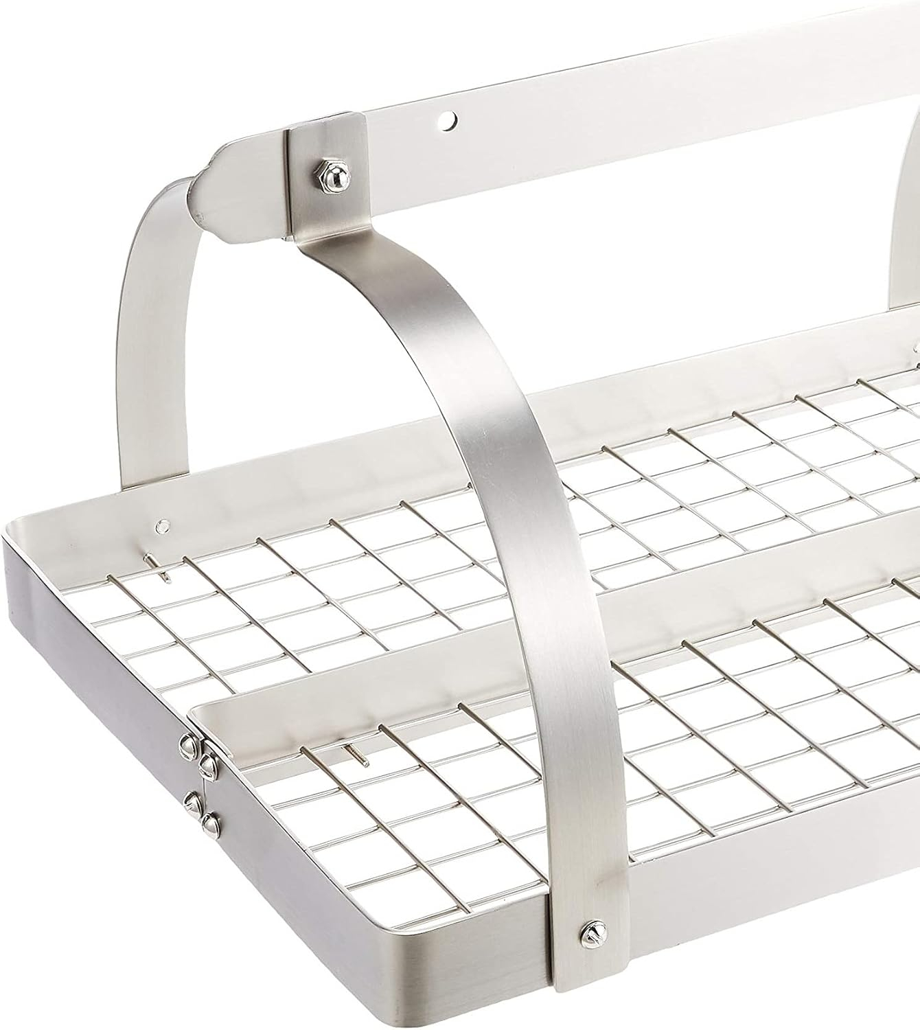 Rectangular Hanging Pot Rack with Grid & 24 Hooks