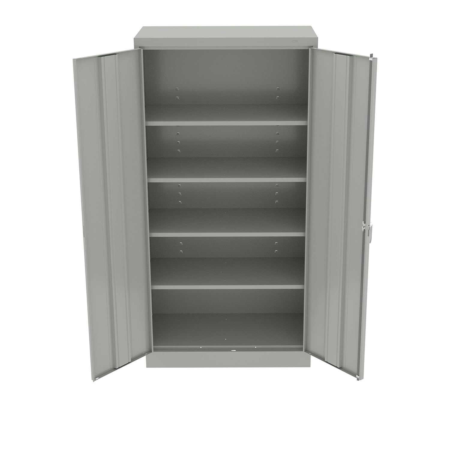 Tennsco Full-Height Standard Storage Cabinet 36" x 18" x 72" - 2 x Door(s) - Security Lock, Welded, Reinforced, Hinged Door - Light Gray - Chrome - Recycled