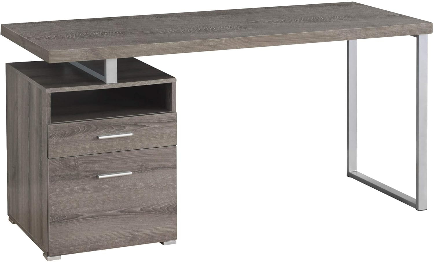 Monarch Specialties Computer Desk, Home Office, Laptop, Storage Drawers, 60"L, Work, Brown Laminate