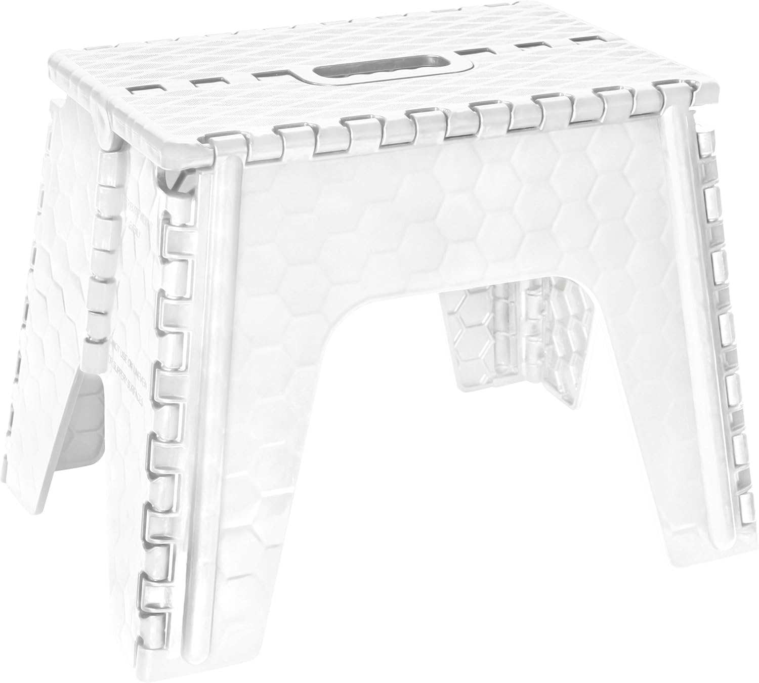 Simplify 12" Plastic Folding Single Step Stool in White