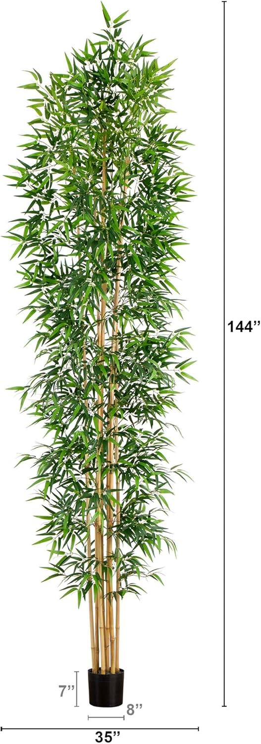 Nearly Natural 12ft. Artificial Bamboo Tree with Real Bamboo Trunks