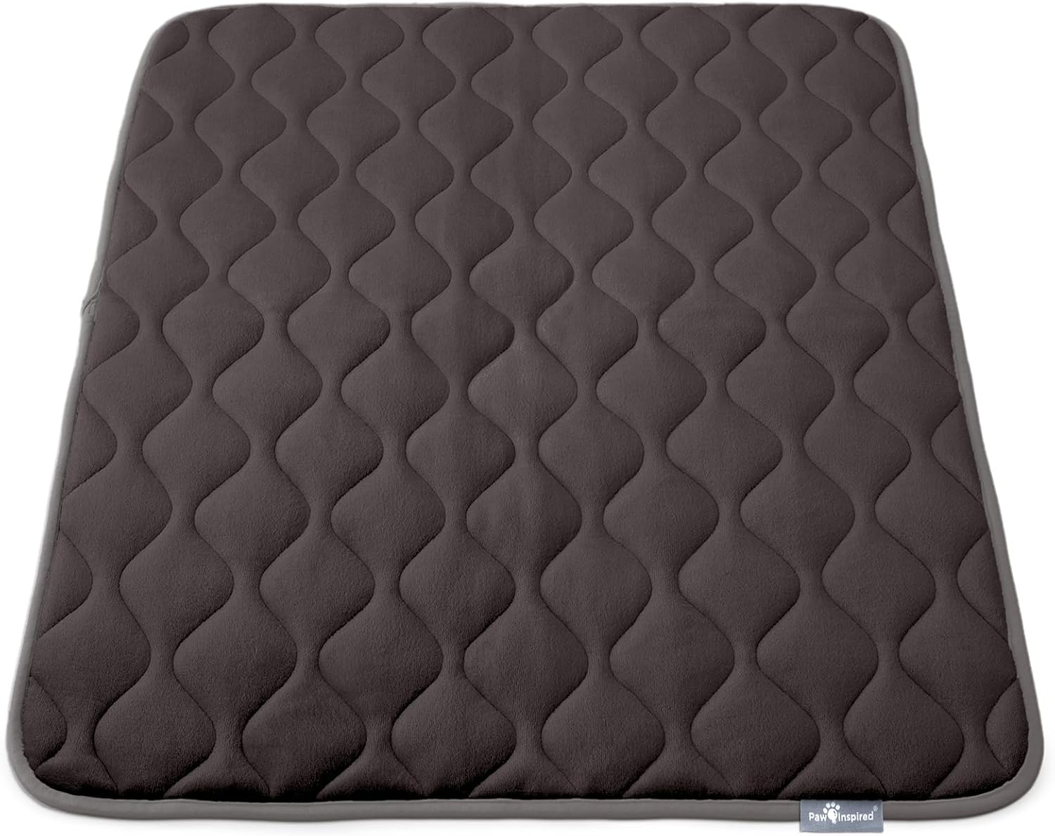 Paw Inspired Washable Padded 42" Crate Mats for Dogs | 41" x 28" Size, Fits 42-inch Kennels | Anti-Slip, Leakproof, Waterproof, Reusable Plush Pet Pads (Gray)