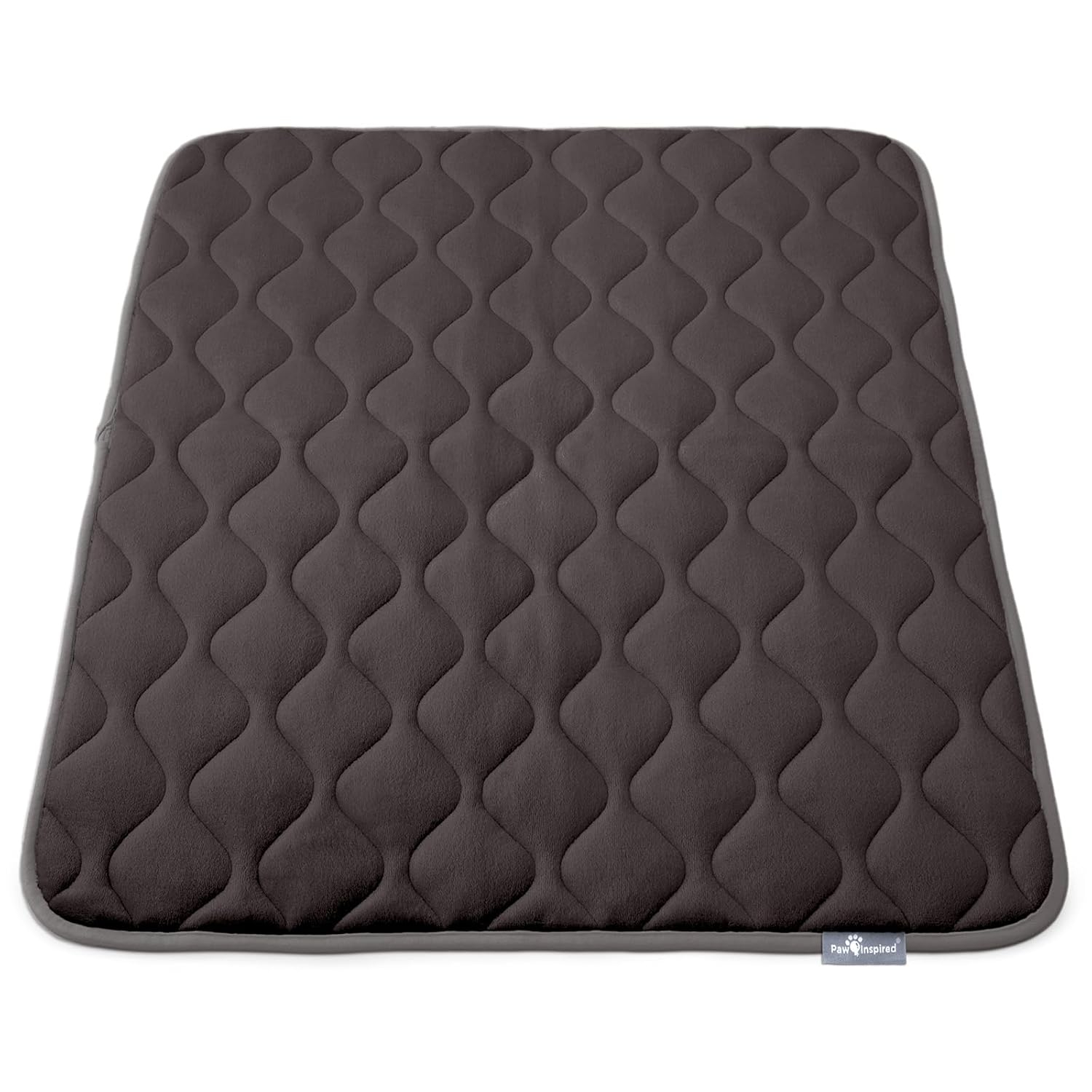 Paw Inspired Washable Padded 42" Crate Mats for Dogs | 41" x 28" Size, Fits 42-inch Kennels | Anti-Slip, Leakproof, Waterproof, Reusable Plush Pet Pads (Gray)