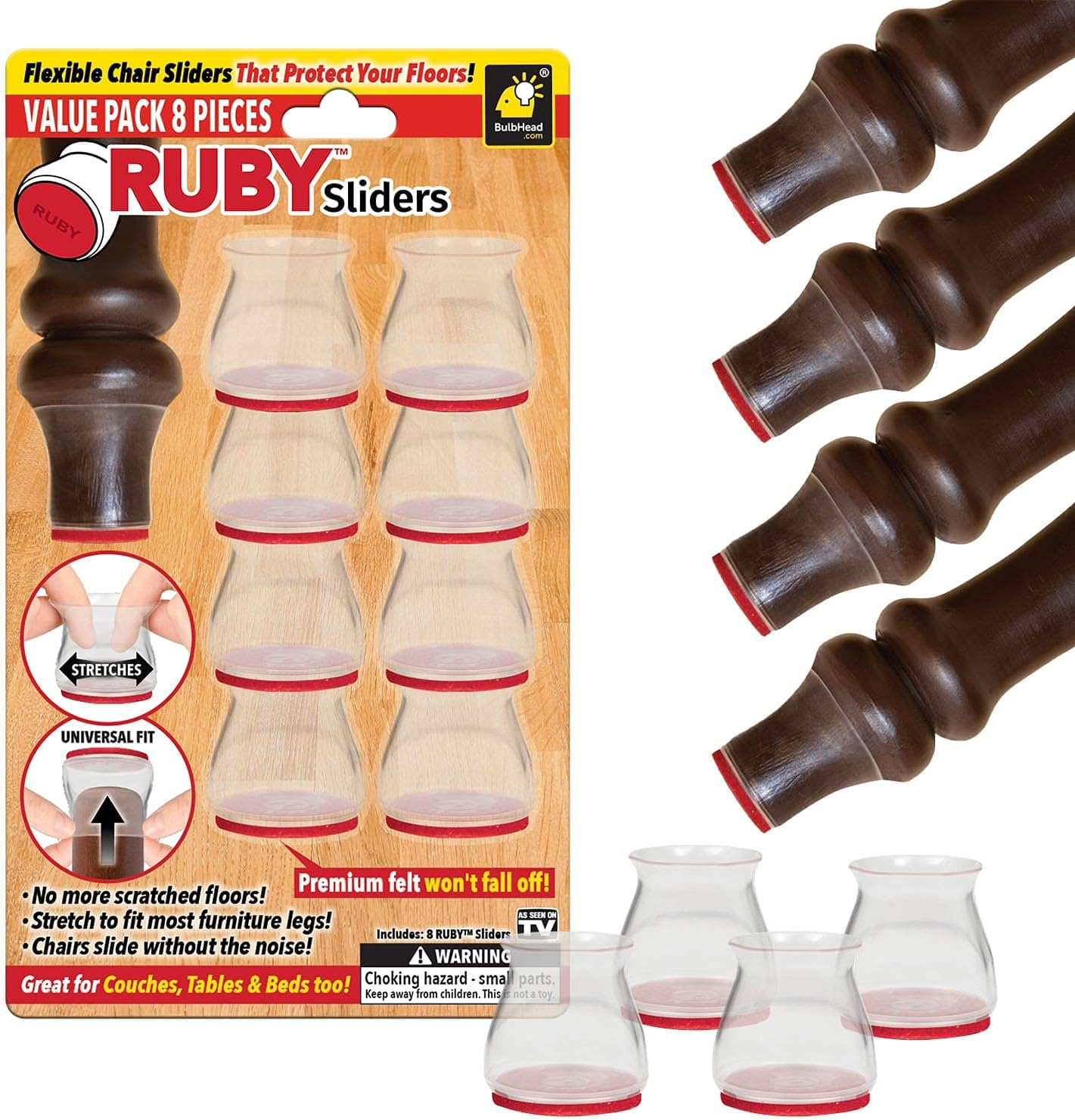 Ruby Sliders, as Seen on TV by BulbHead - Red Means They’re Authentic - 8 Pack