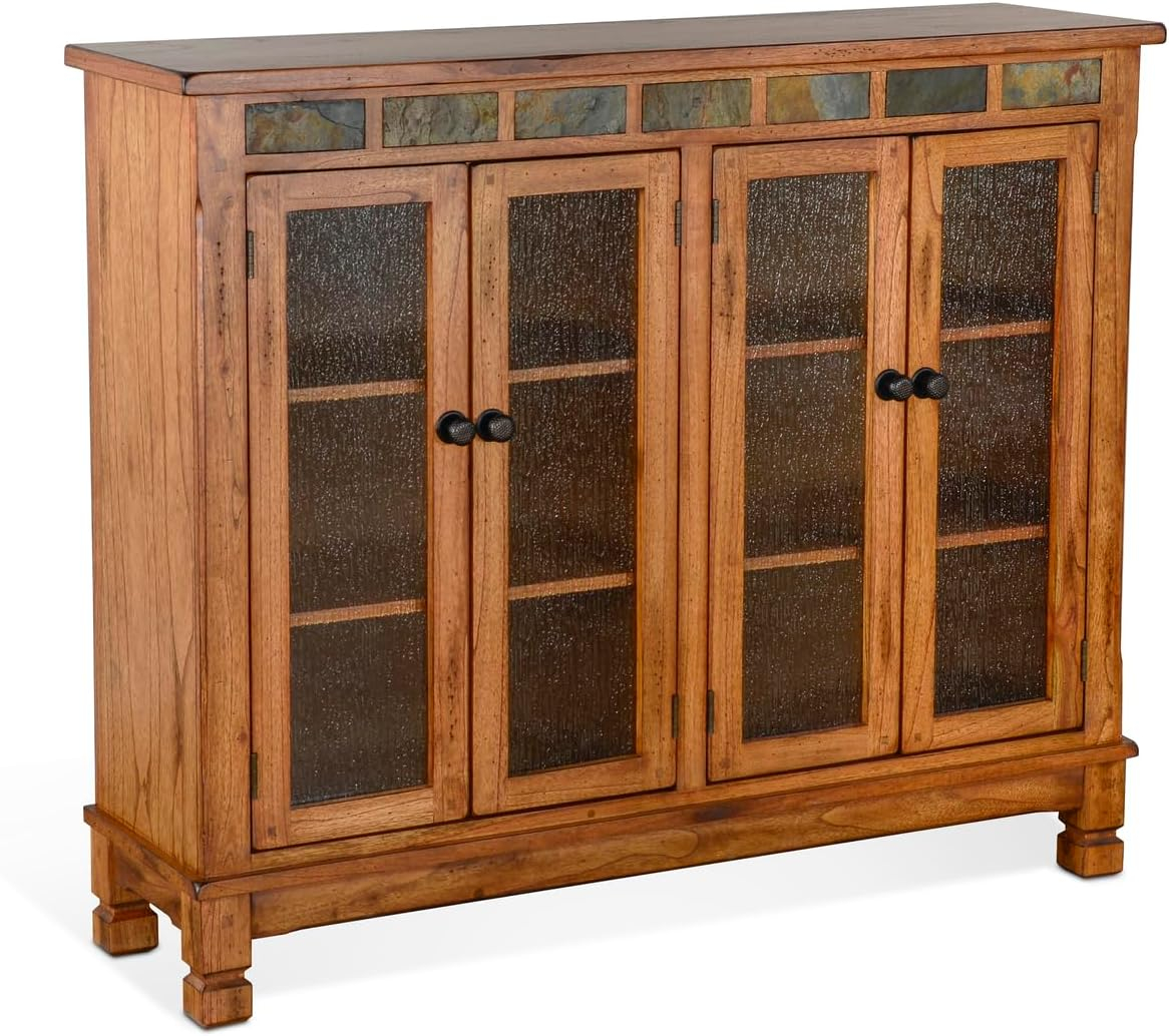 Sunny Designs Sedona 42" Adjustable Shelf Wood Bookcase in Rustic Oak