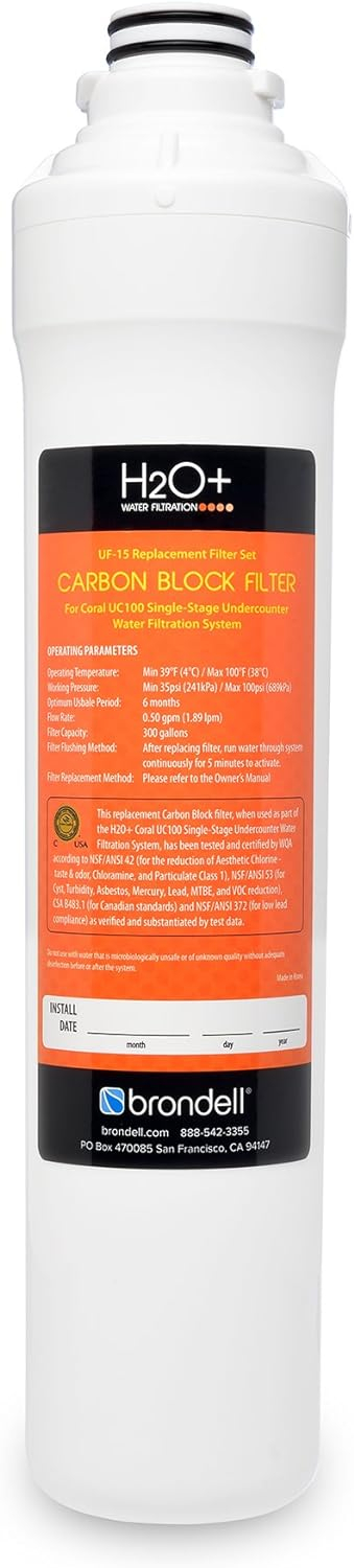 Brondell H2O+ Coral Single-Stage Replacement Filter