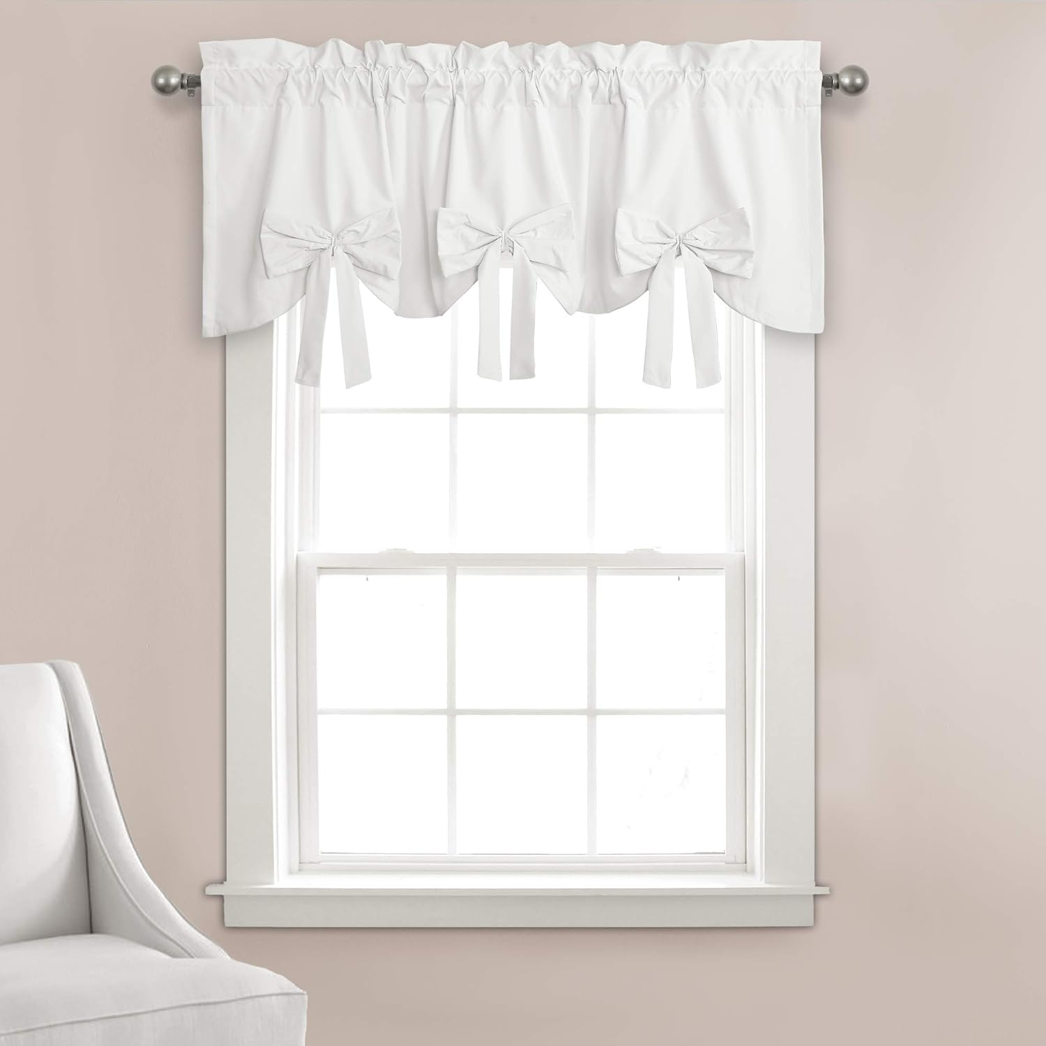 Lush Decor Melody Bow Scalloped 52'' W Window Valance